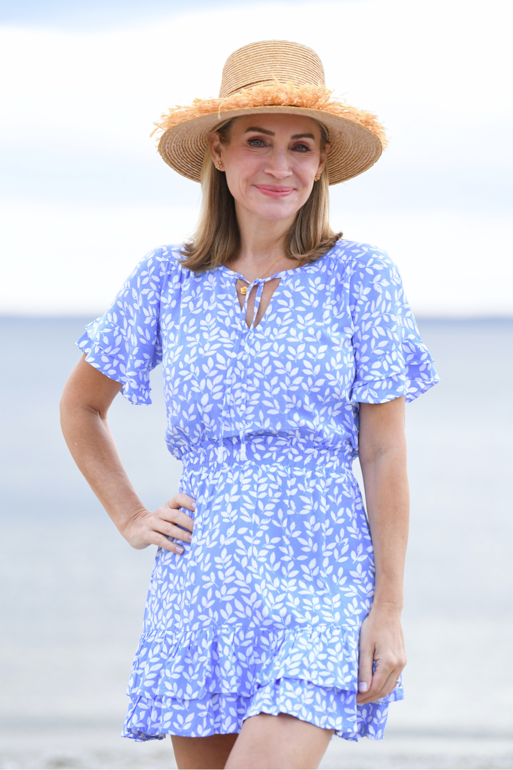 Courtney Dress / Sky Blue Vine