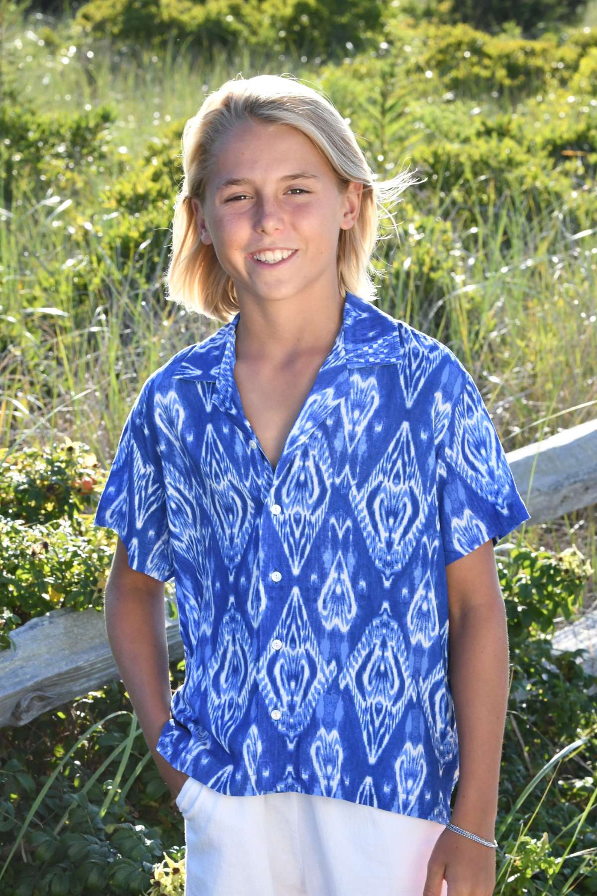Boy's Panama Shirt / Marine