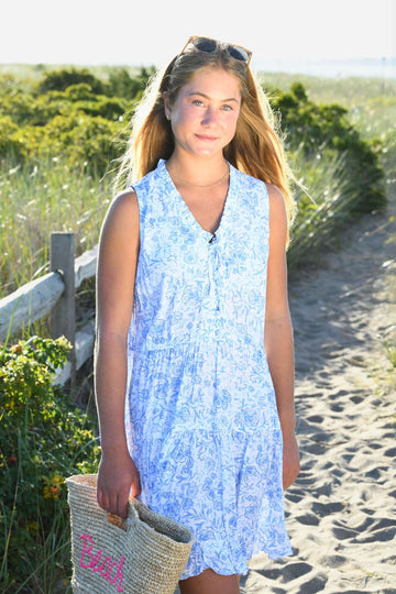 Kaia Dress Short / Blue Fish