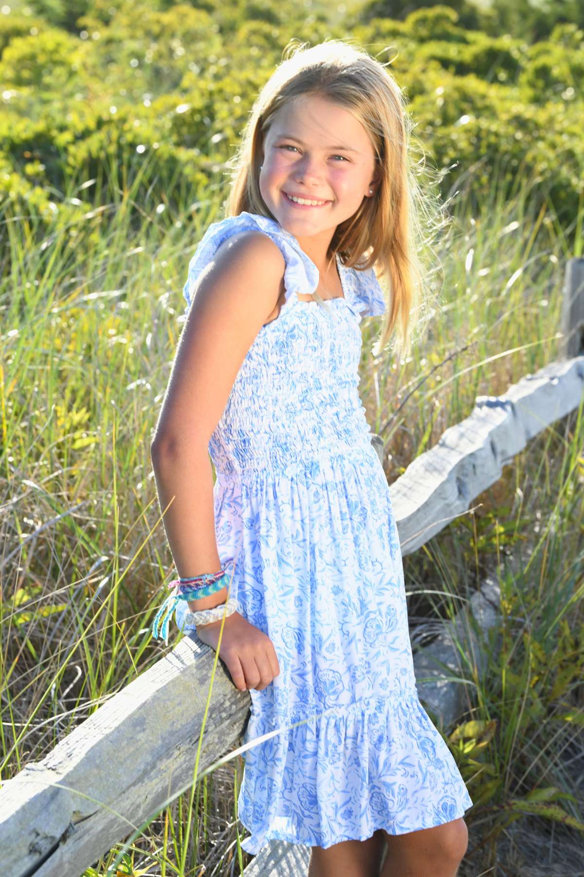 Girl's Matilda Dress / Blue Fish