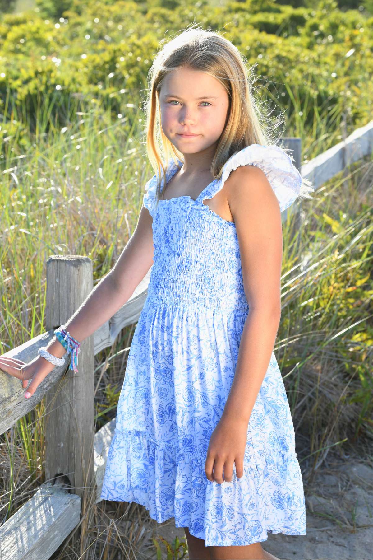 Girl's Matilda Dress / Blue Fish