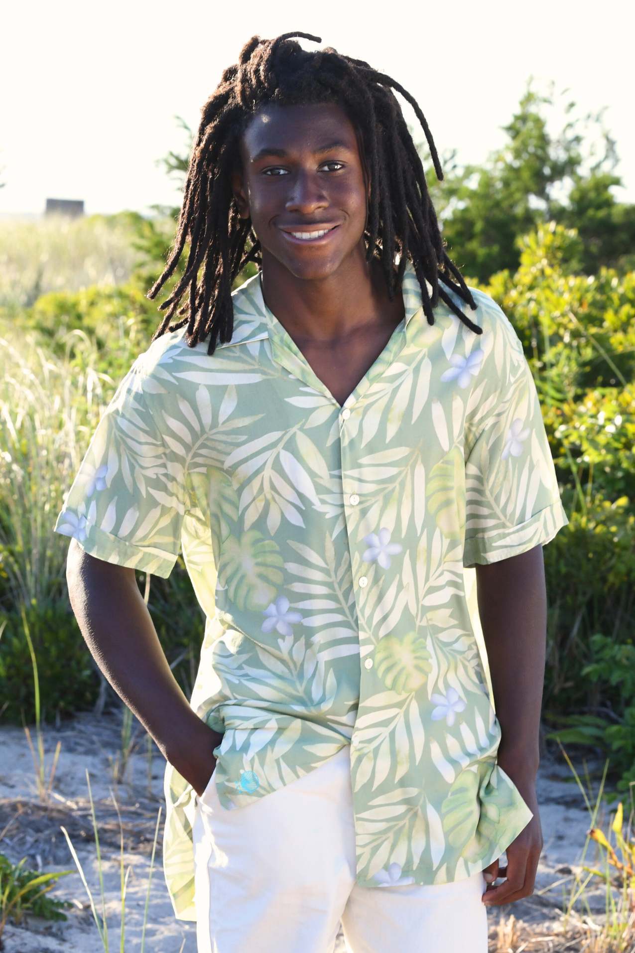 Men's Panama Shirt / Moss Palm