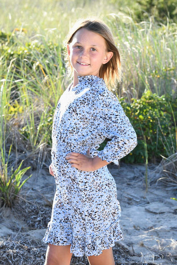Girl's Layla Dress / Snow Leopard