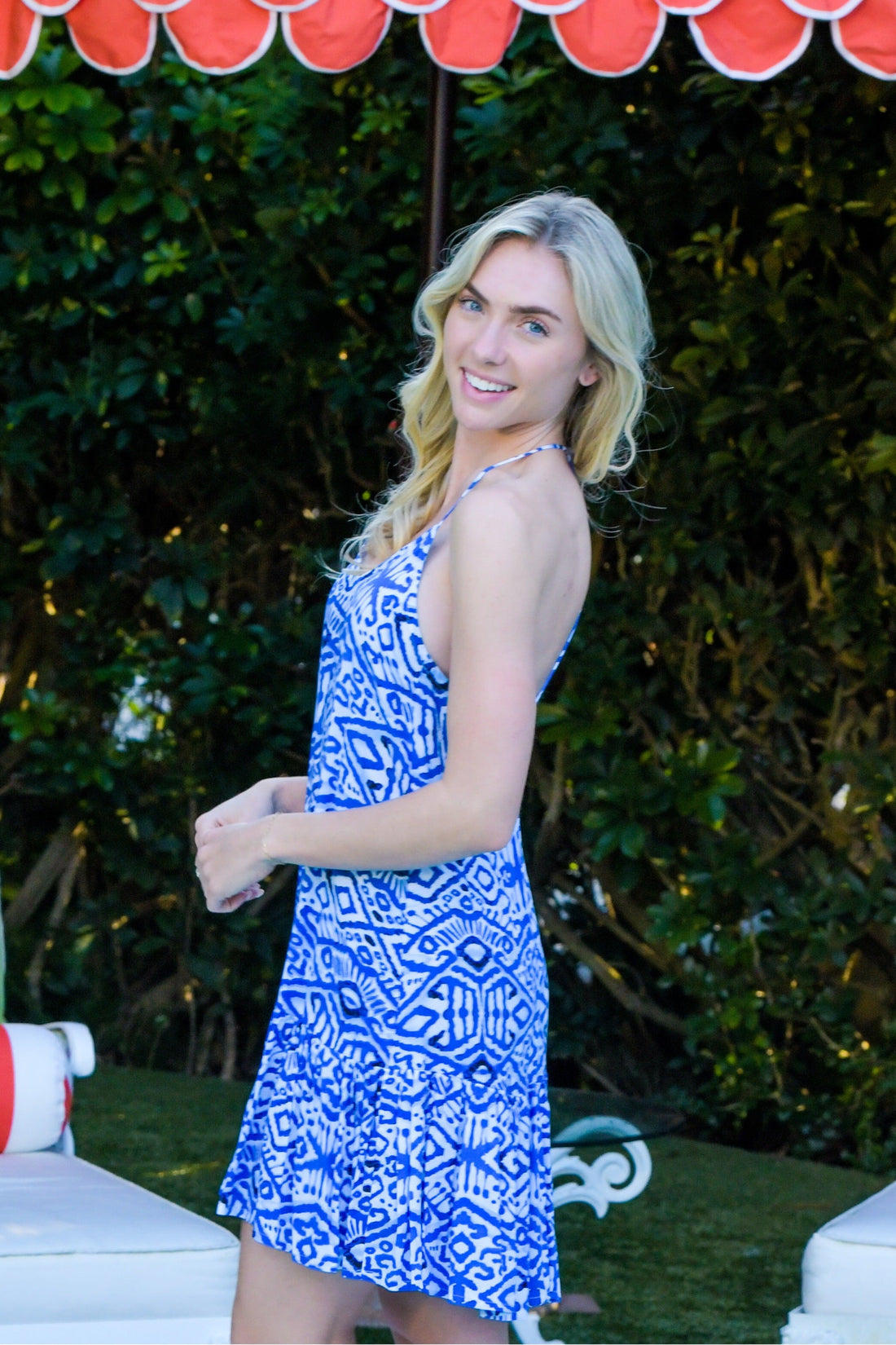 Laney Dress / Dark Blue Ikat