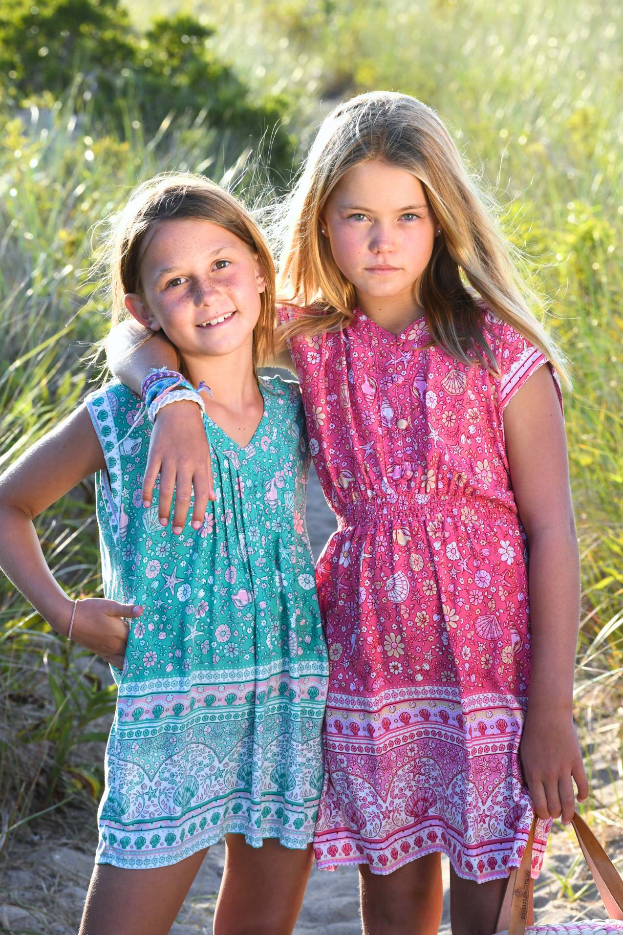 Girl's Kokomo Dress / Green Shells