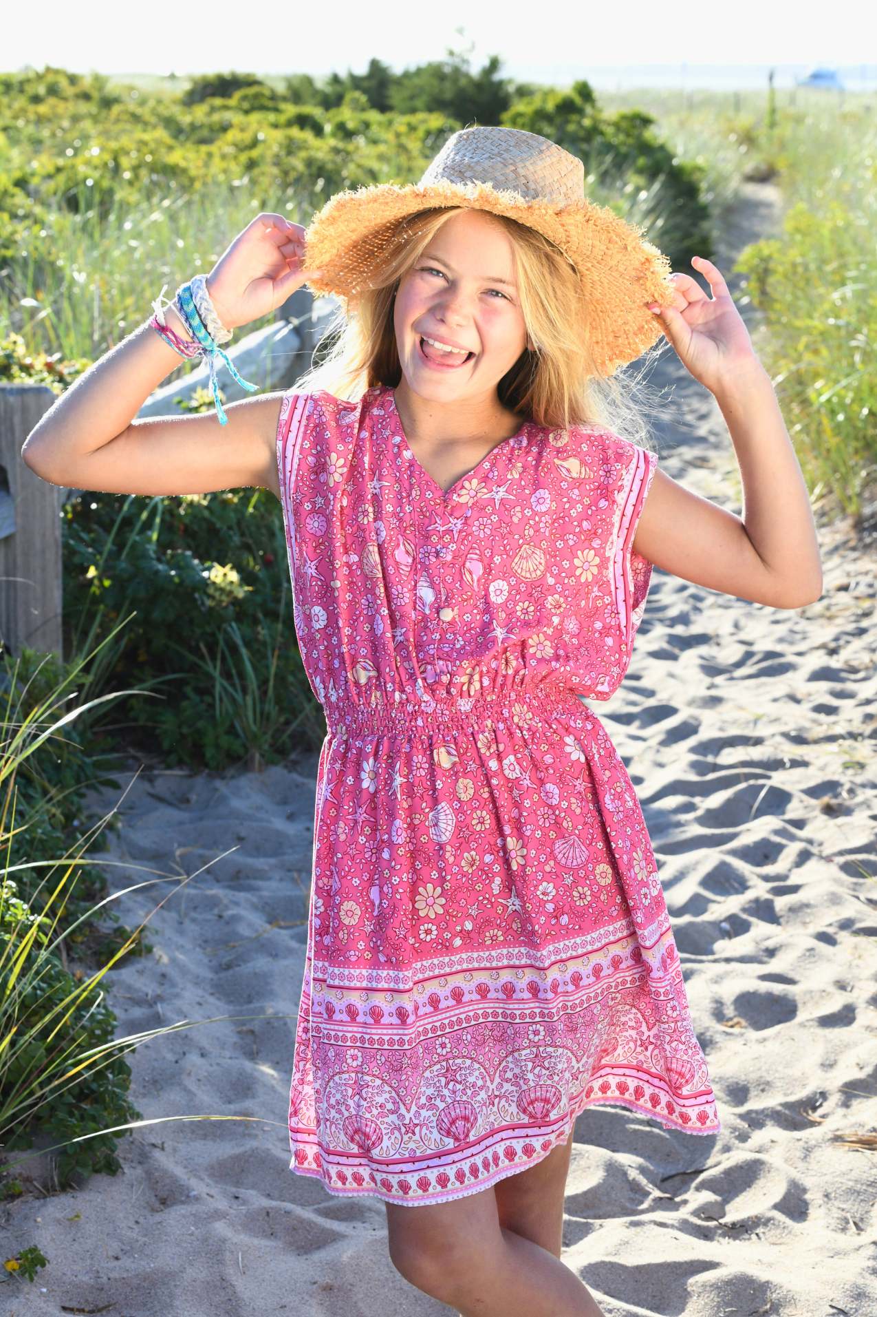 Girl's Anna Dress / Pink Shells