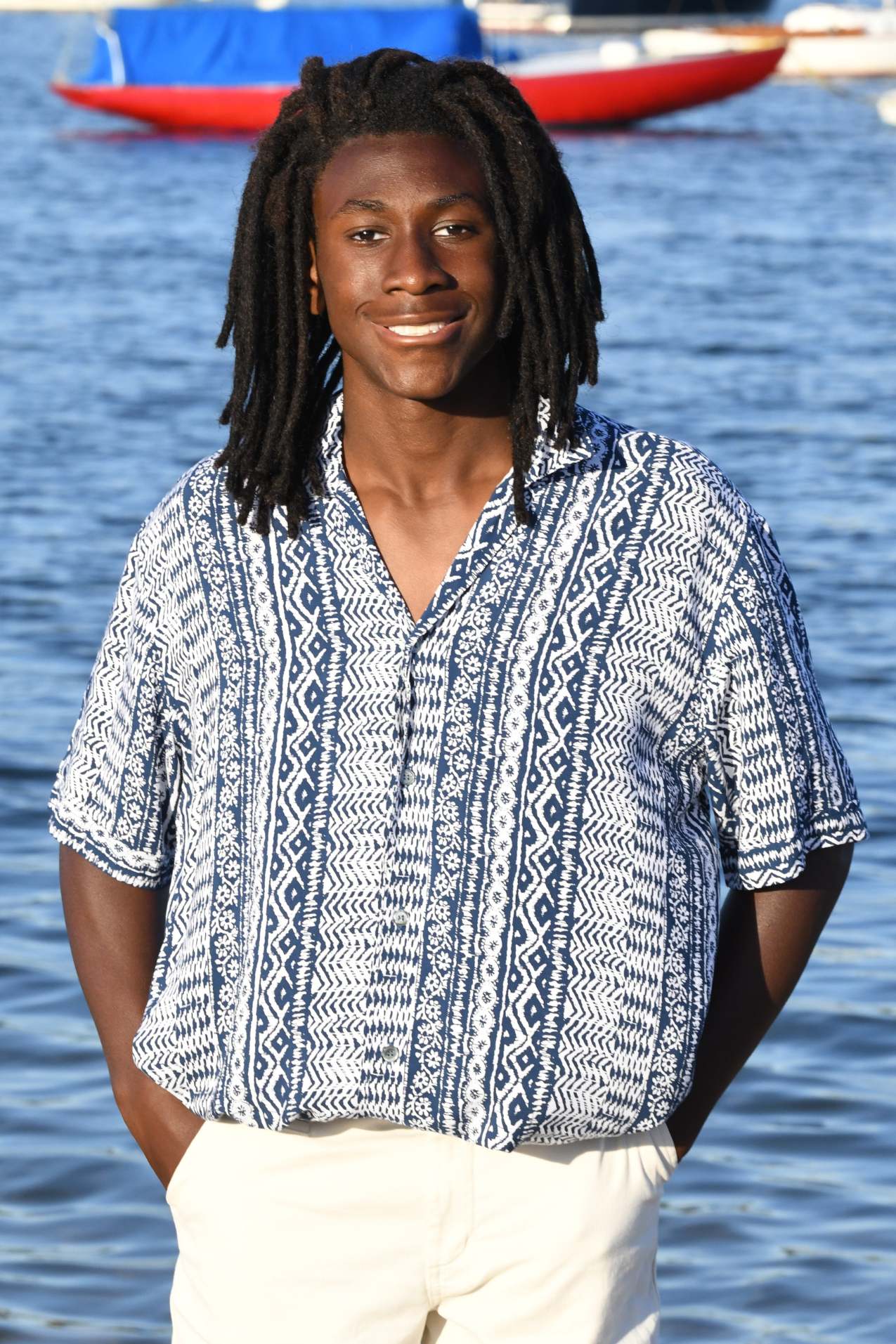 Men's Panama Shirt / Indigo Aztec