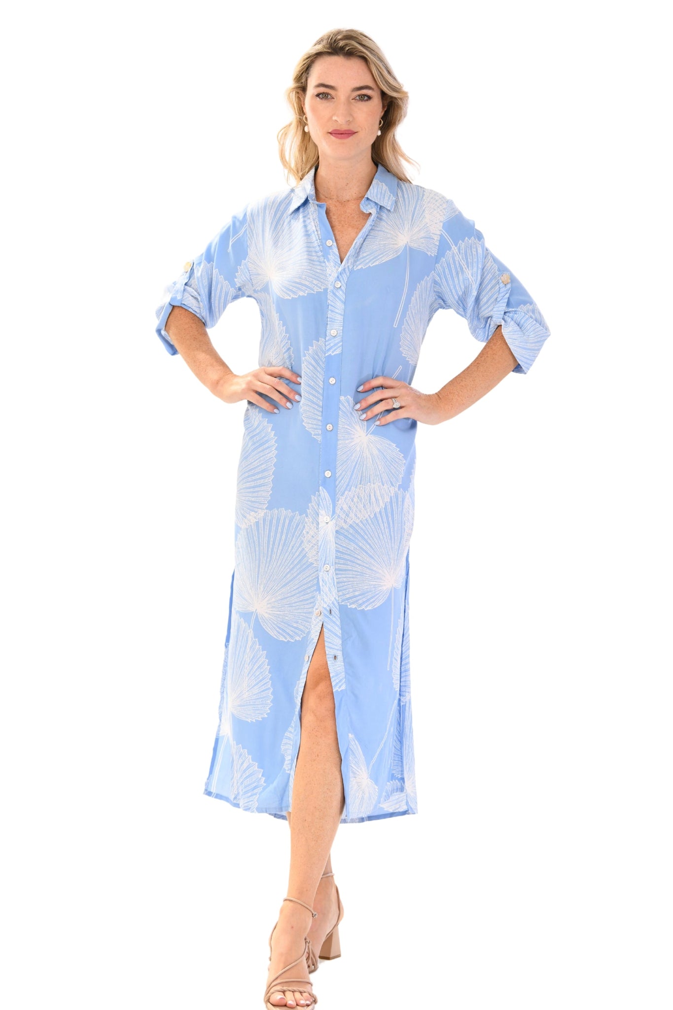 Tulum Dress / Periwinkle Fan Coral