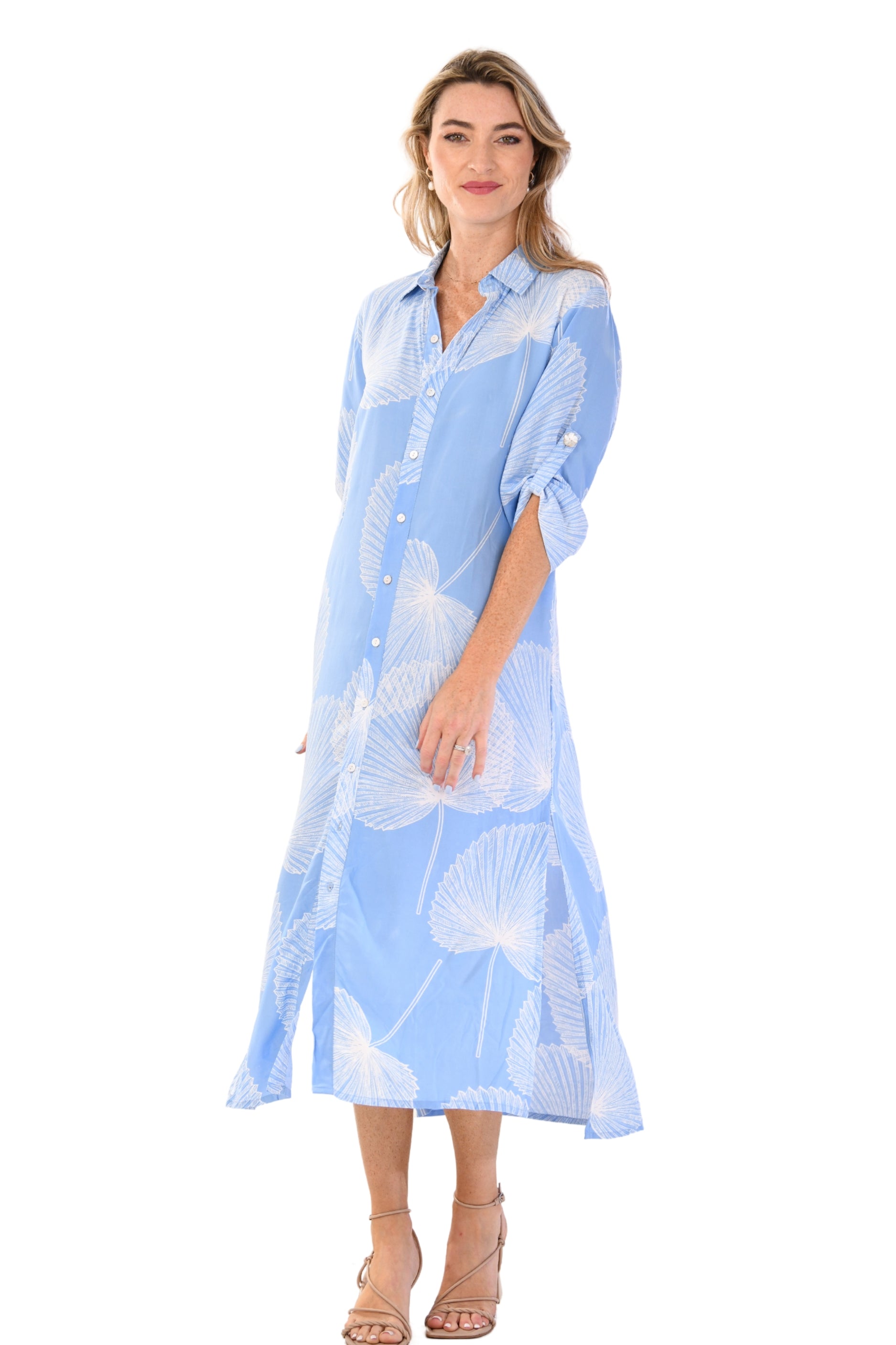 Tulum Dress / Periwinkle Fan Coral