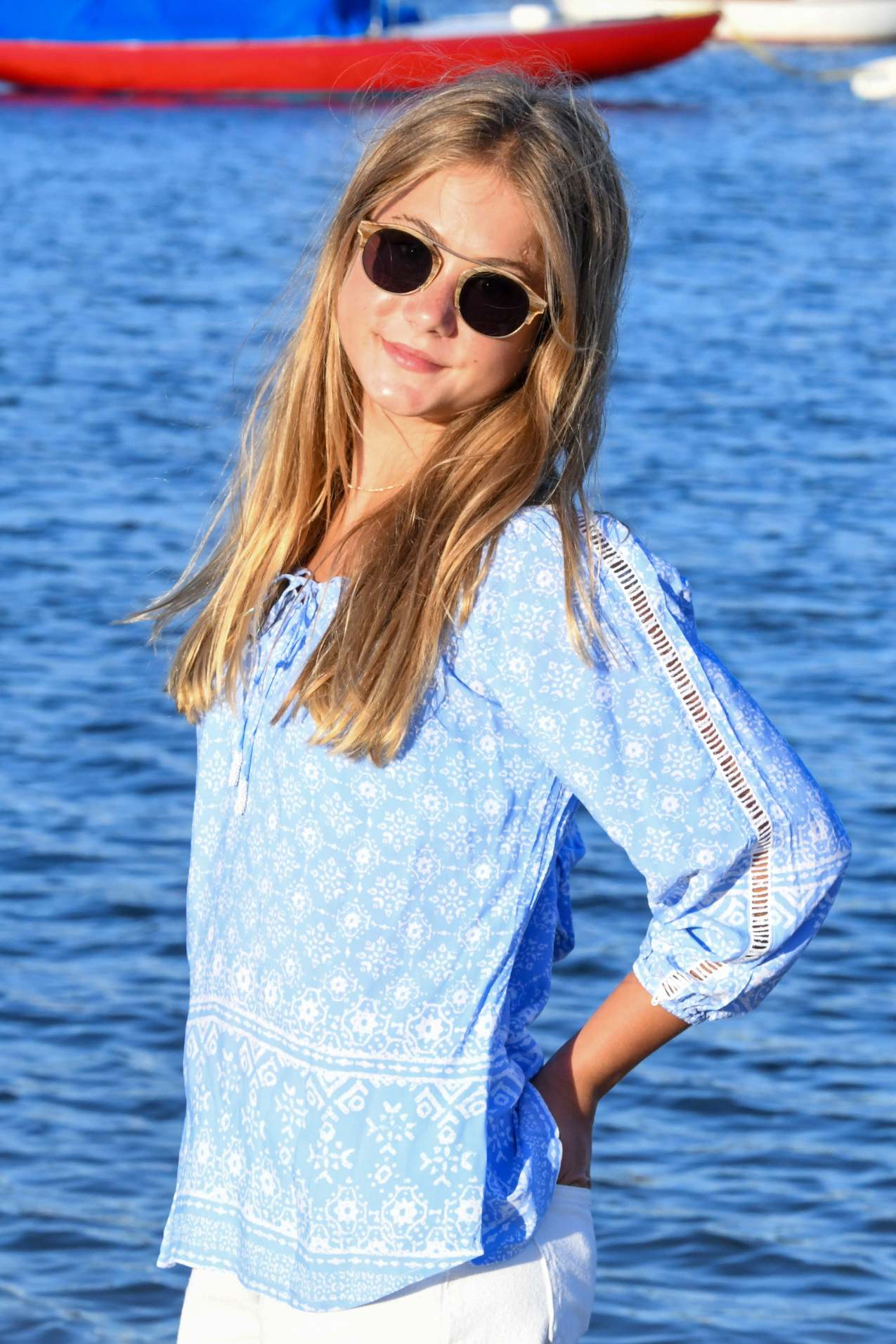 Peasant Top / Periwinkle Geo