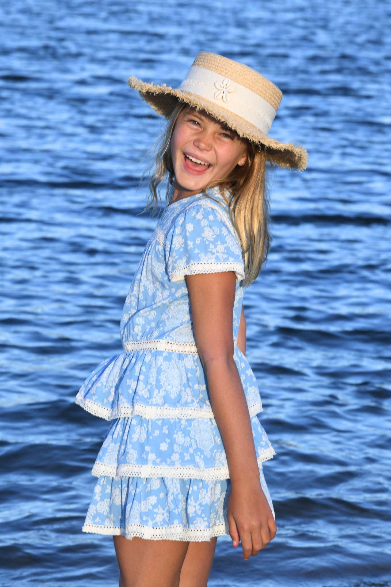 Girl's Hannah Dress / Ice Blue Paisley