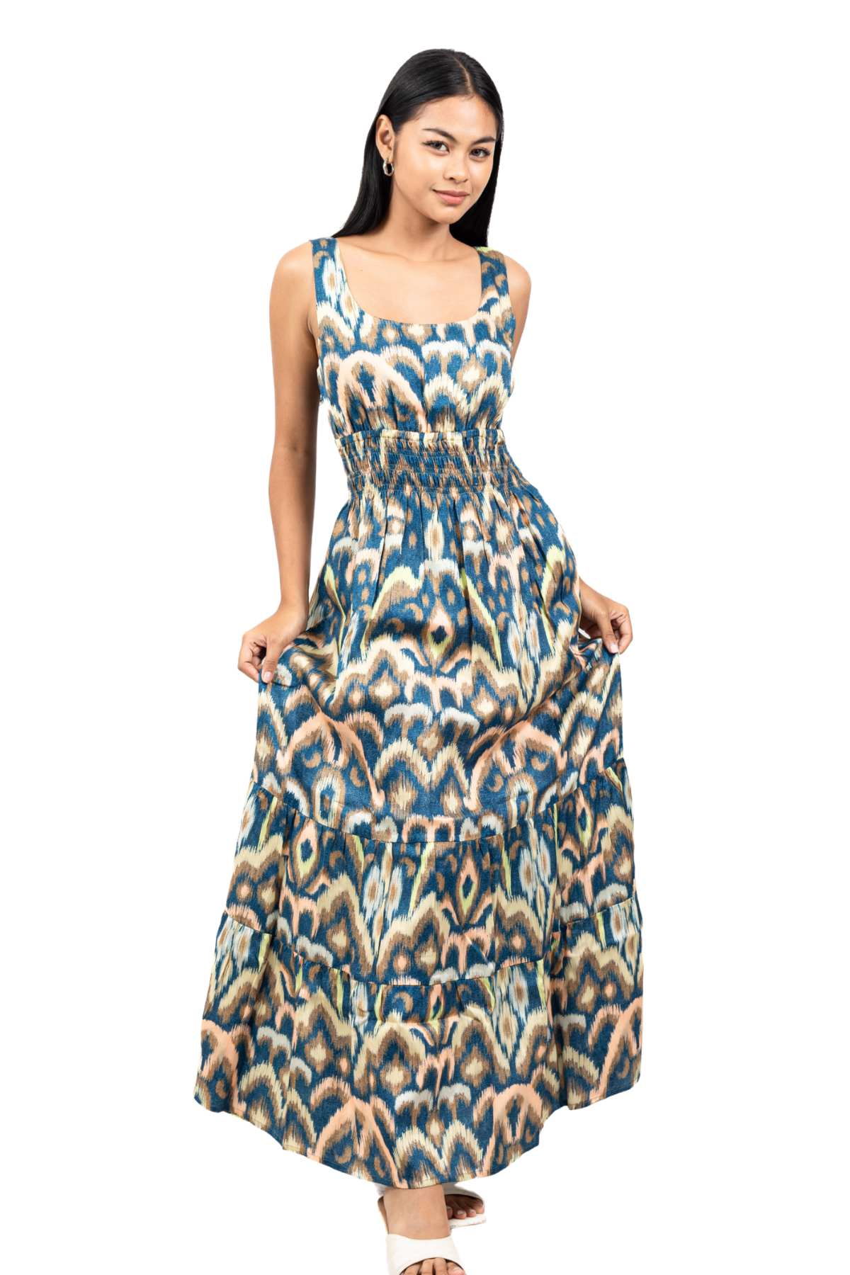 Trixie Dress / Deep Ocean Ikat
