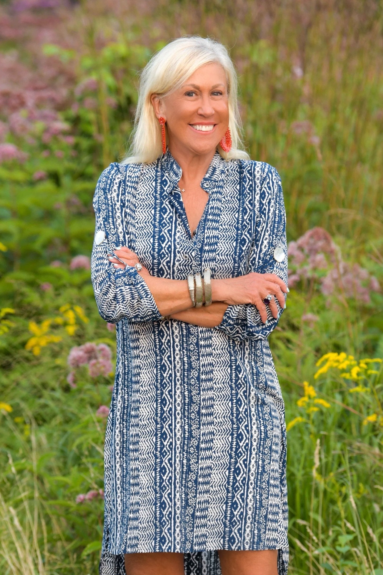 Day Tripper Dress / Indigo Aztec