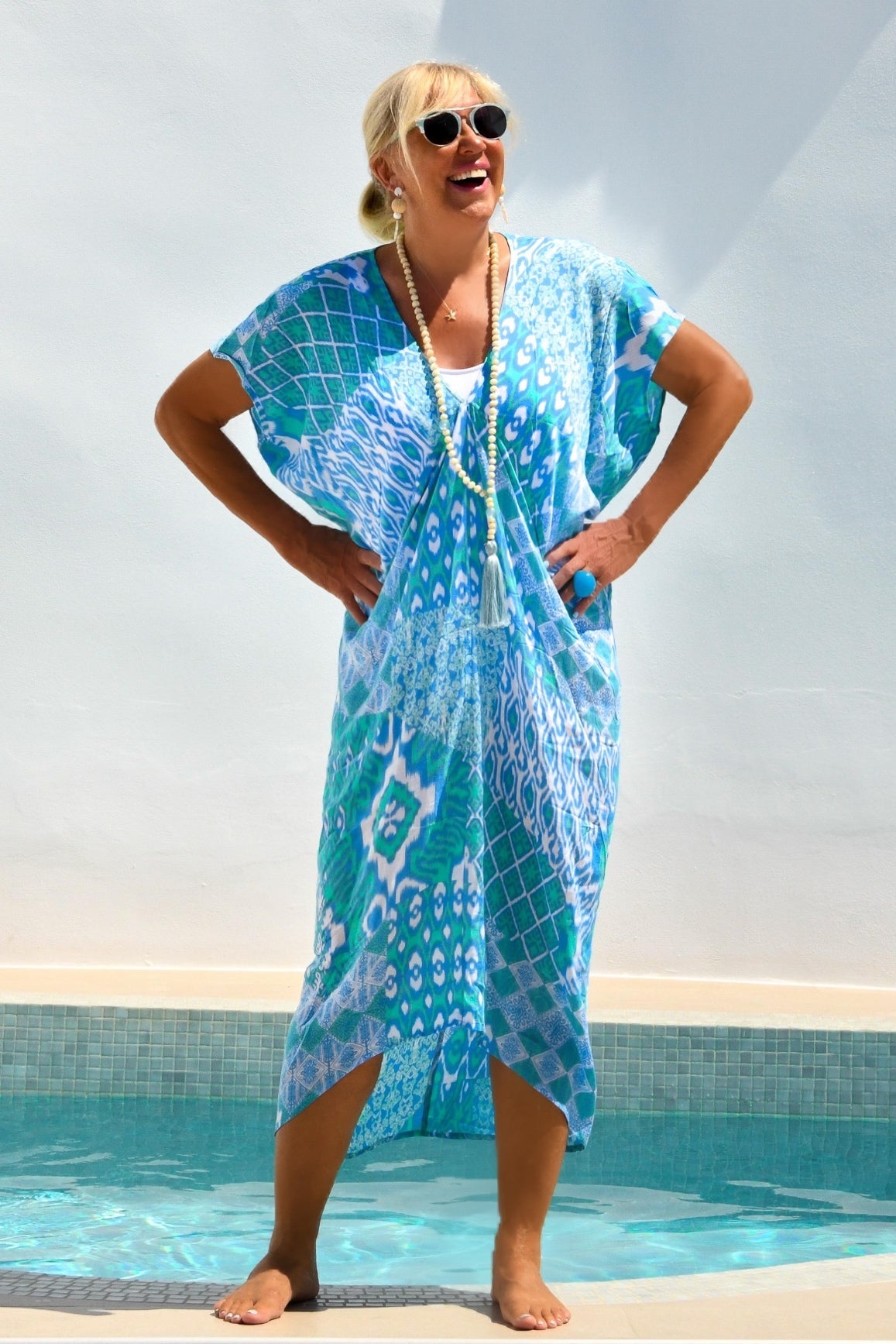 Santorini Kaftan / Seafoam Ikat