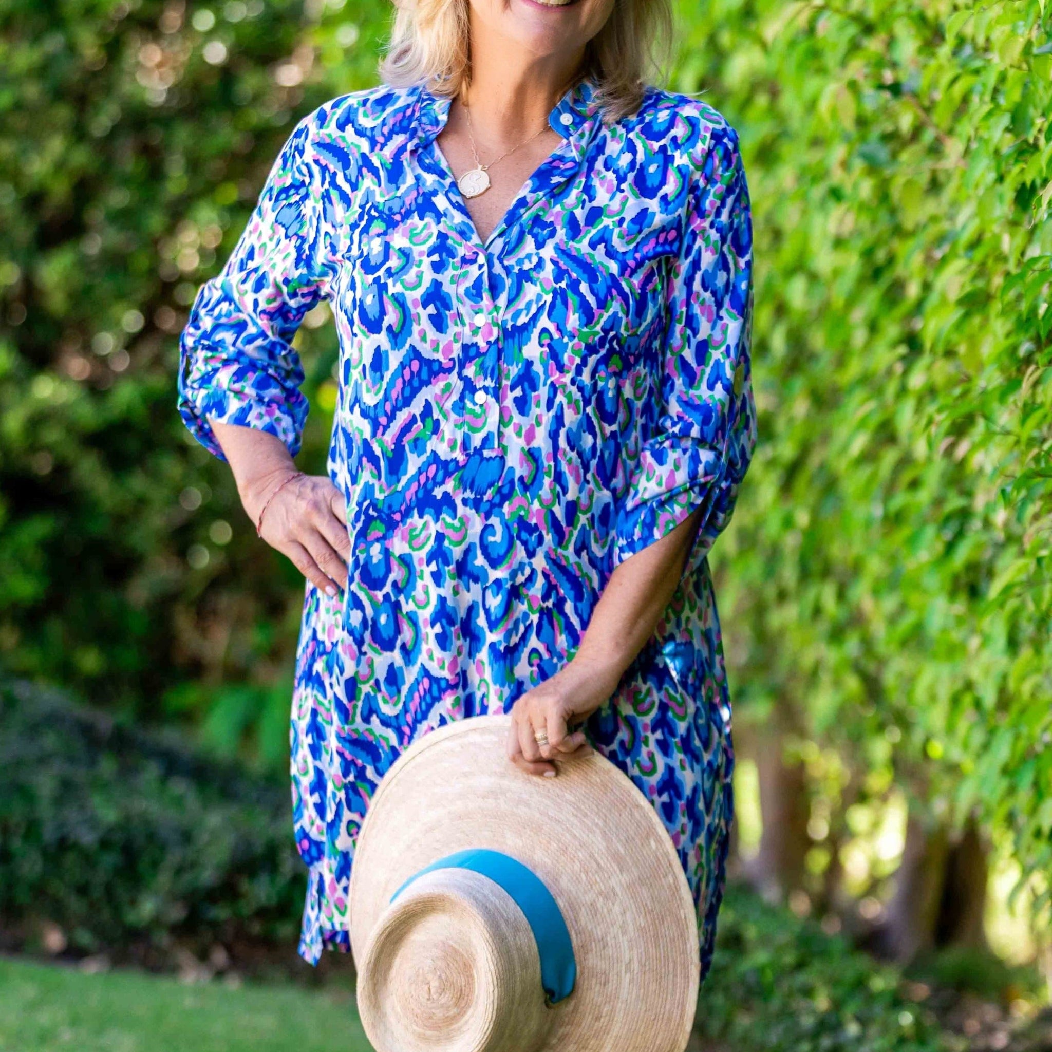 Day Tripper Dress / Pink-Cobalt