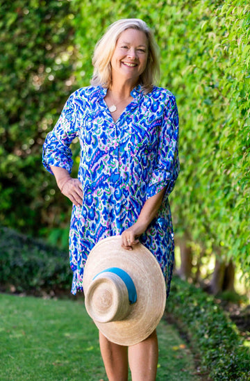 Day Tripper Dress / Pink-Cobalt