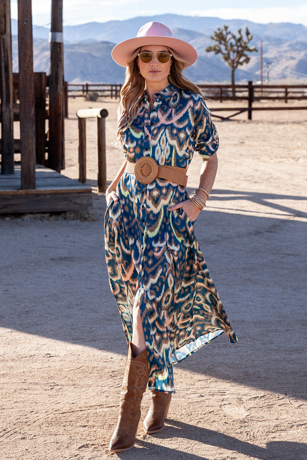 Princess Dress / Deep Ocean Ikat