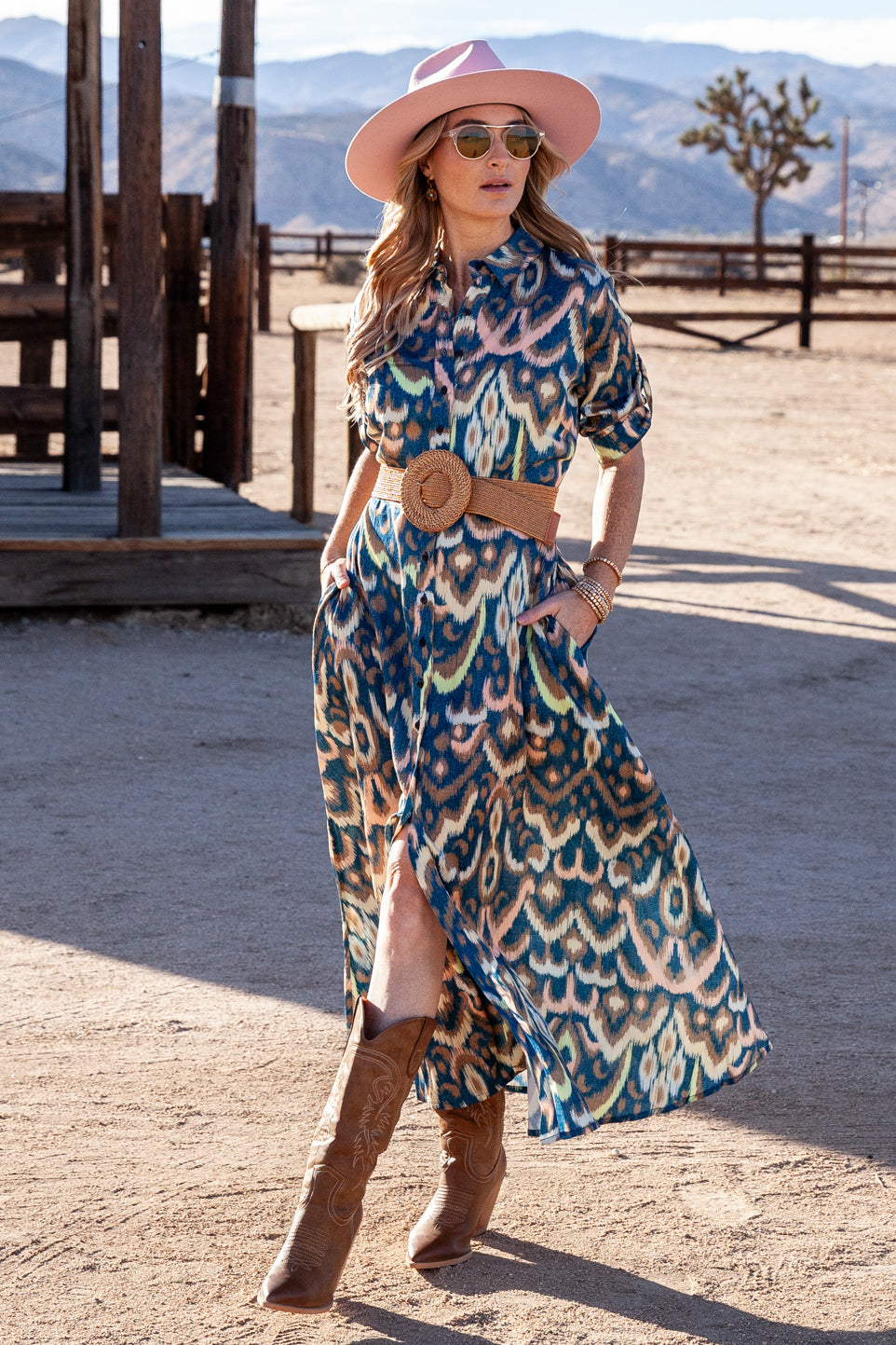 Princess Dress / Deep Ocean Ikat