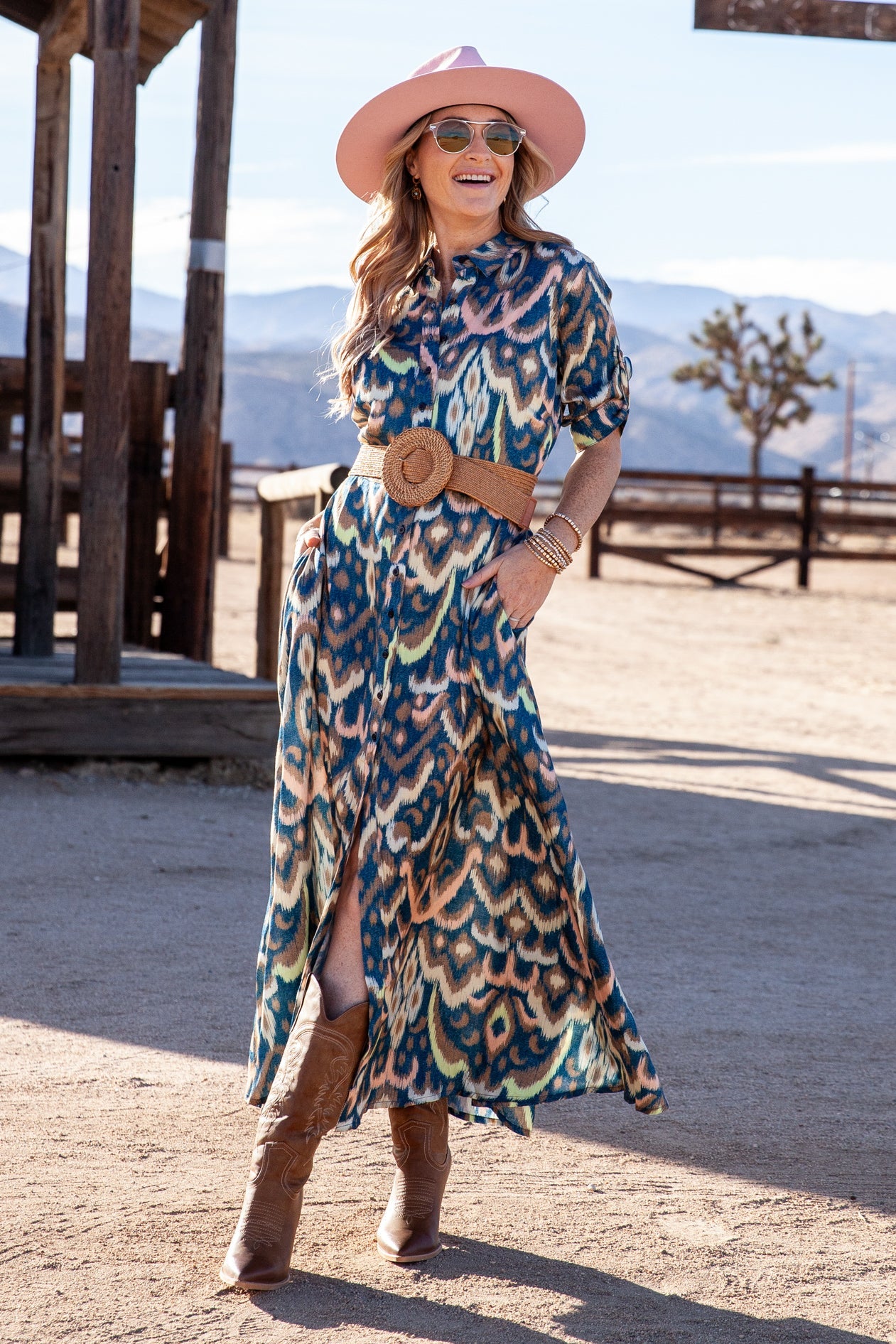 Princess Dress / Deep Ocean Ikat