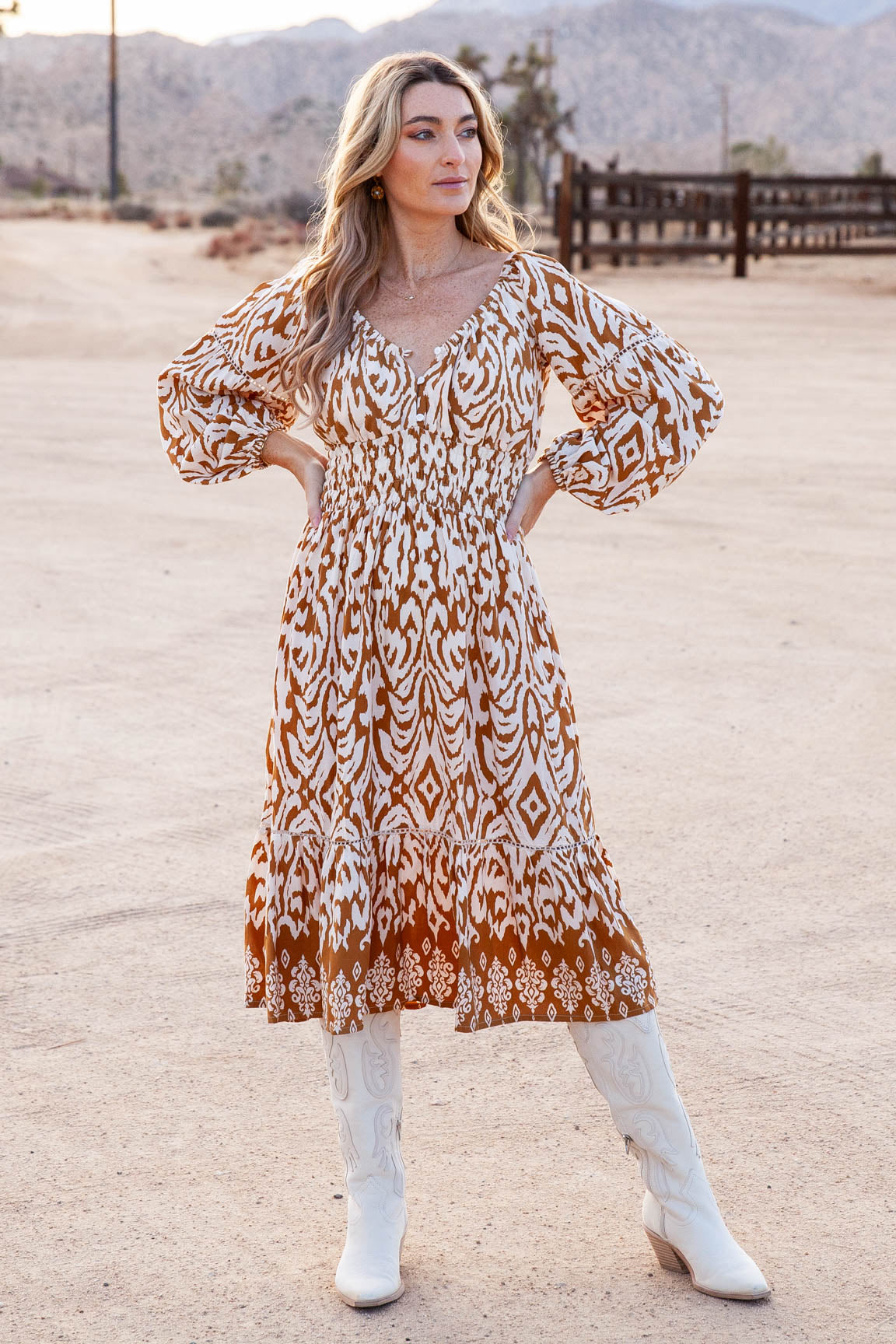 Maddi Dress / Sand Ikat