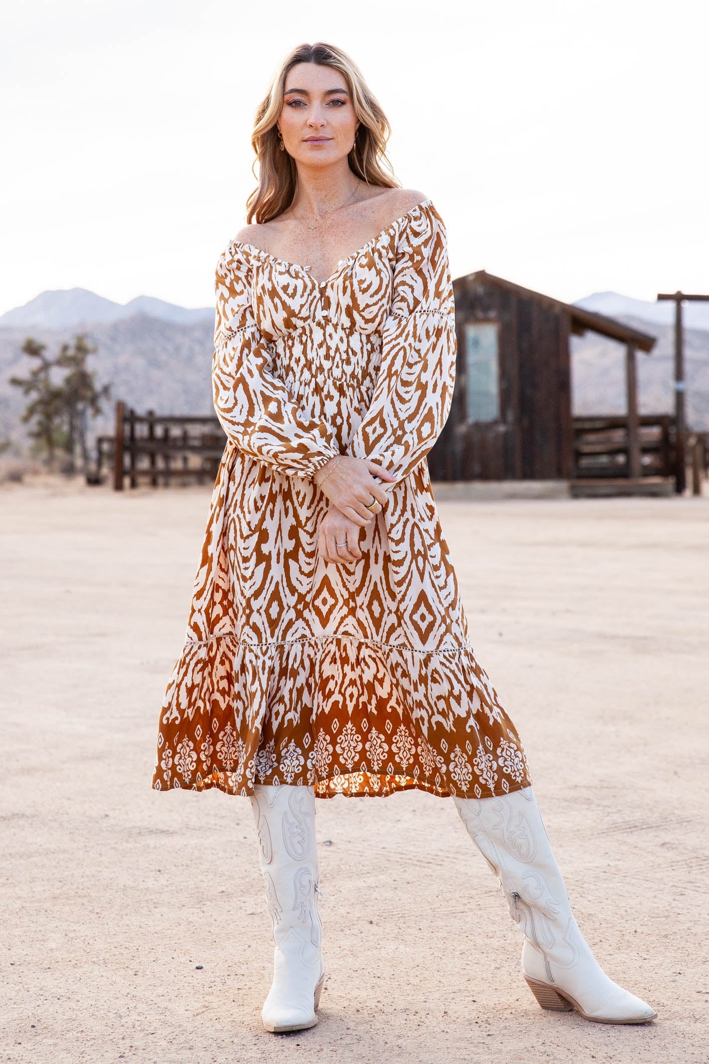 Maddi Dress / Sand Ikat