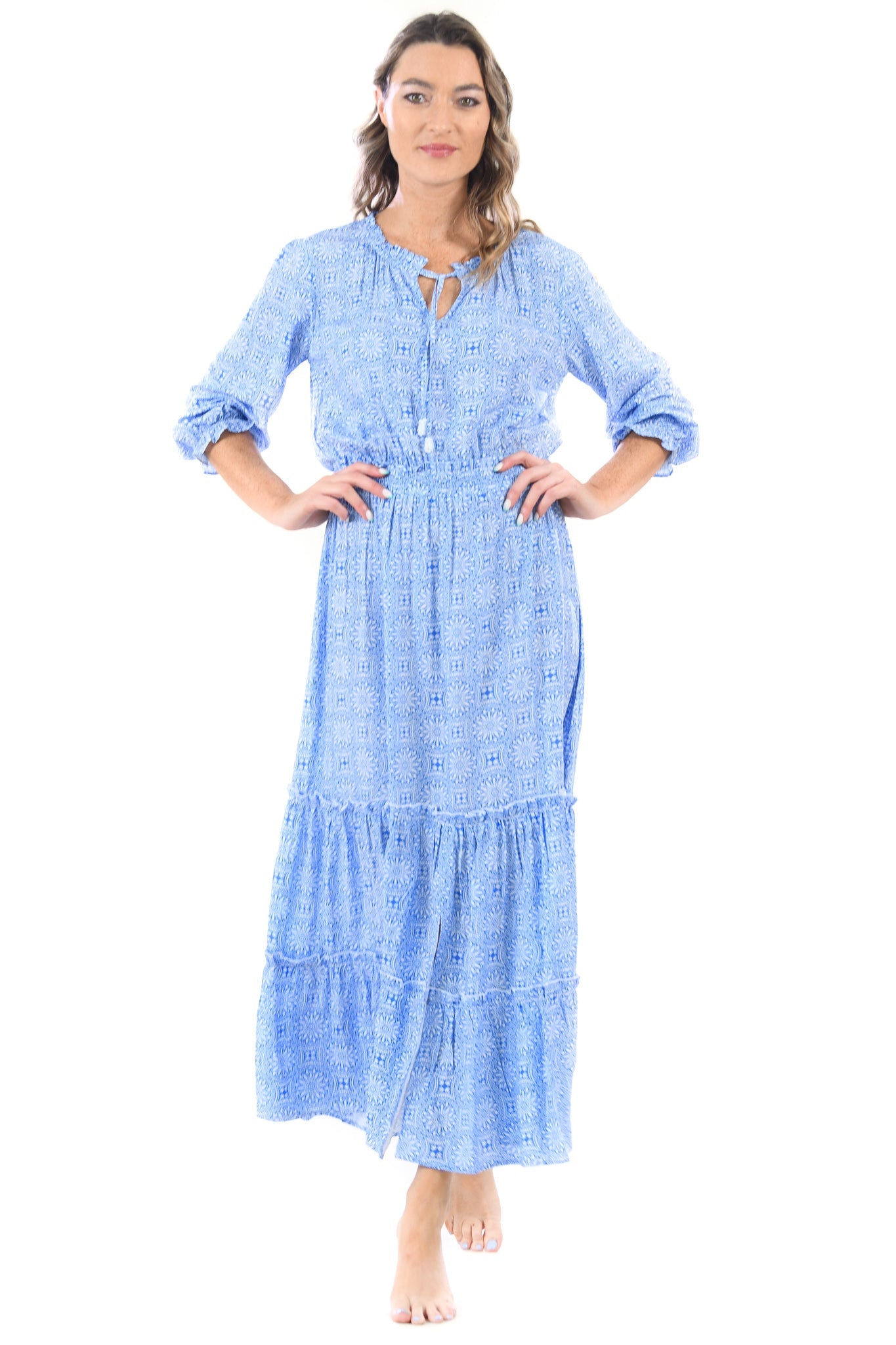 Eliza Dress / Periwinkle Medallion