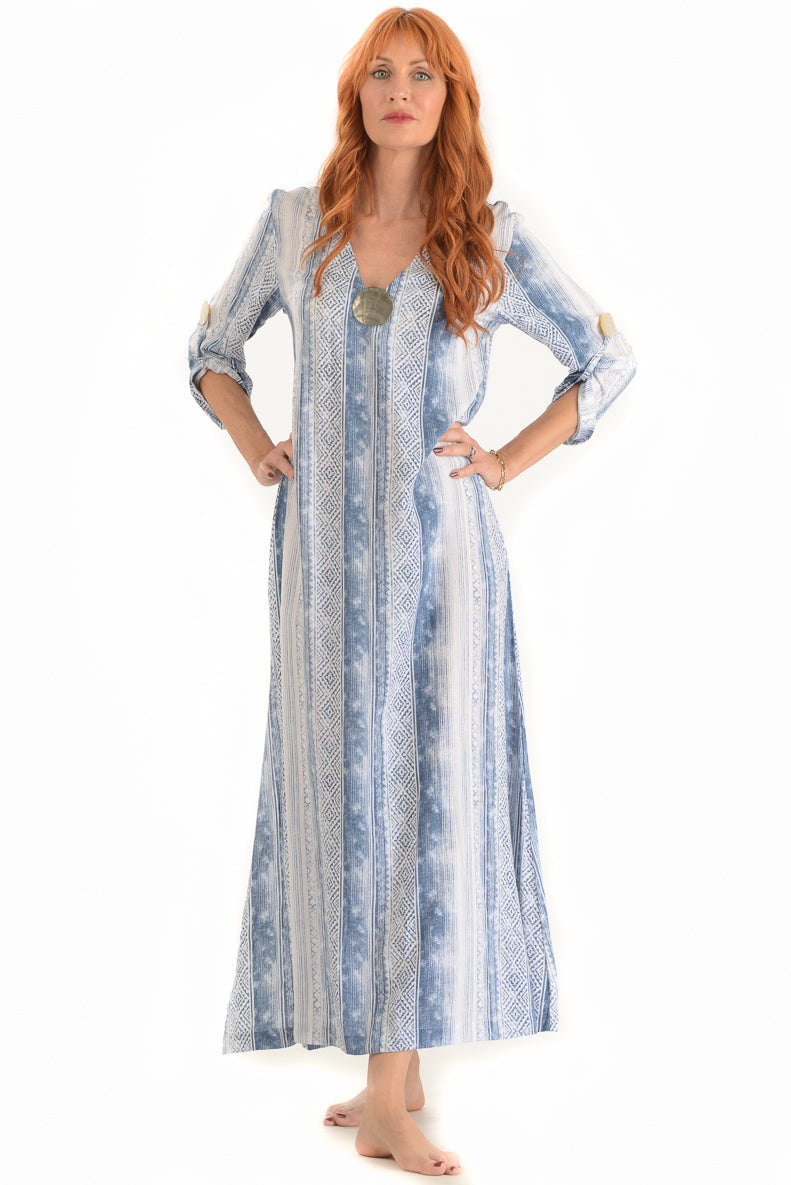 Seychelles Dress-Kaftan / Slate Aztec