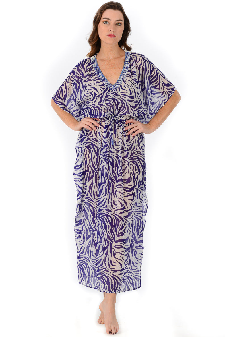 Michaela Dress / Indigo Zebra