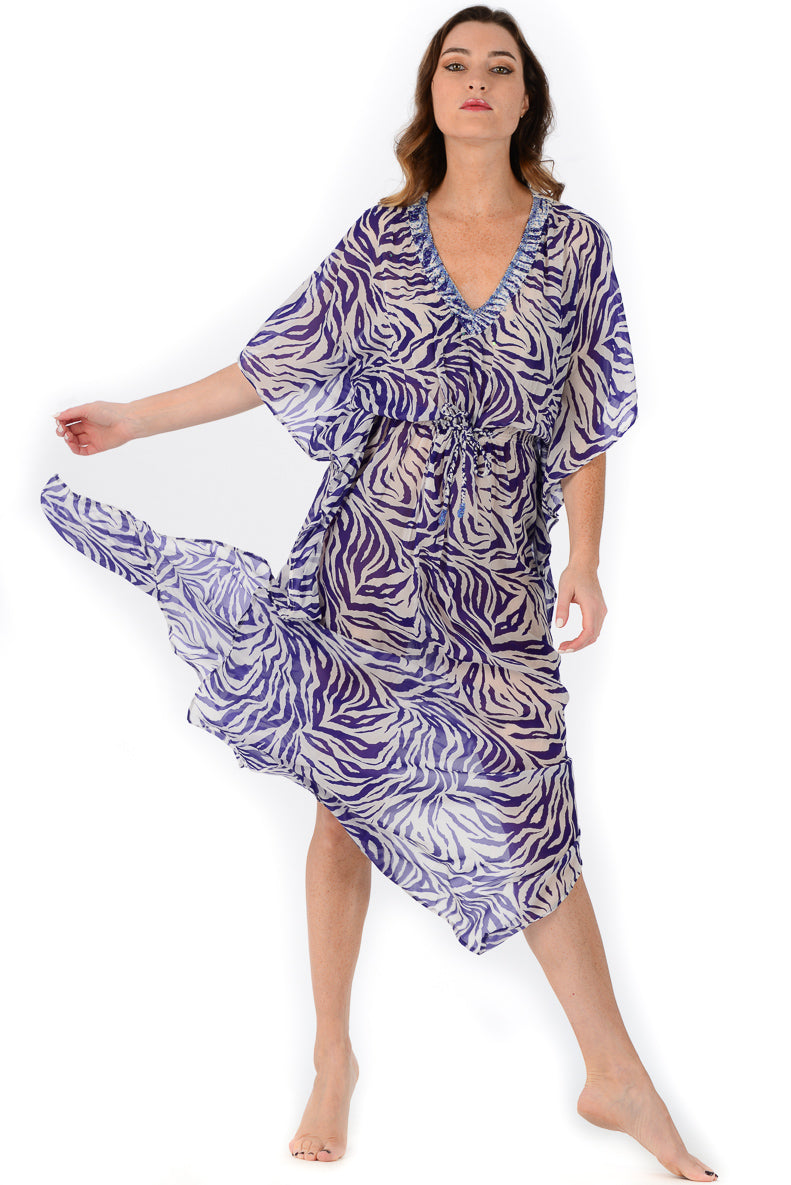 Michaela Dress / Indigo Zebra