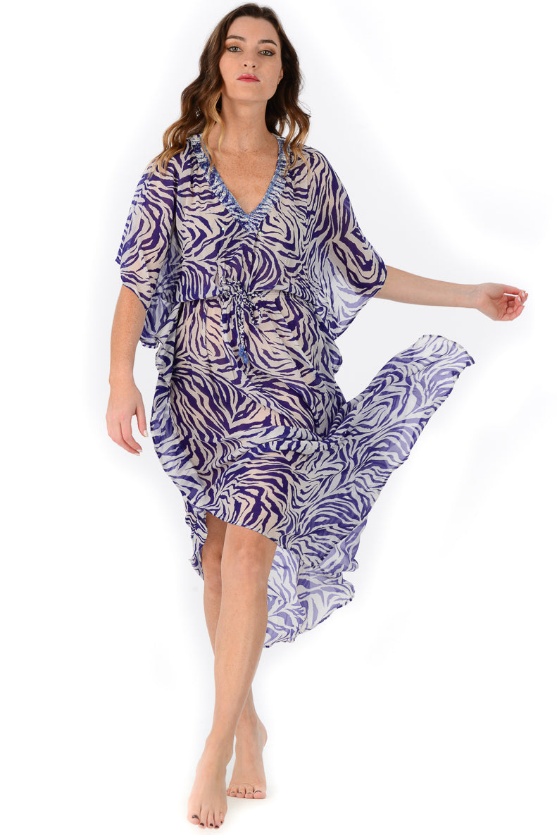 Michaela Dress / Indigo Zebra