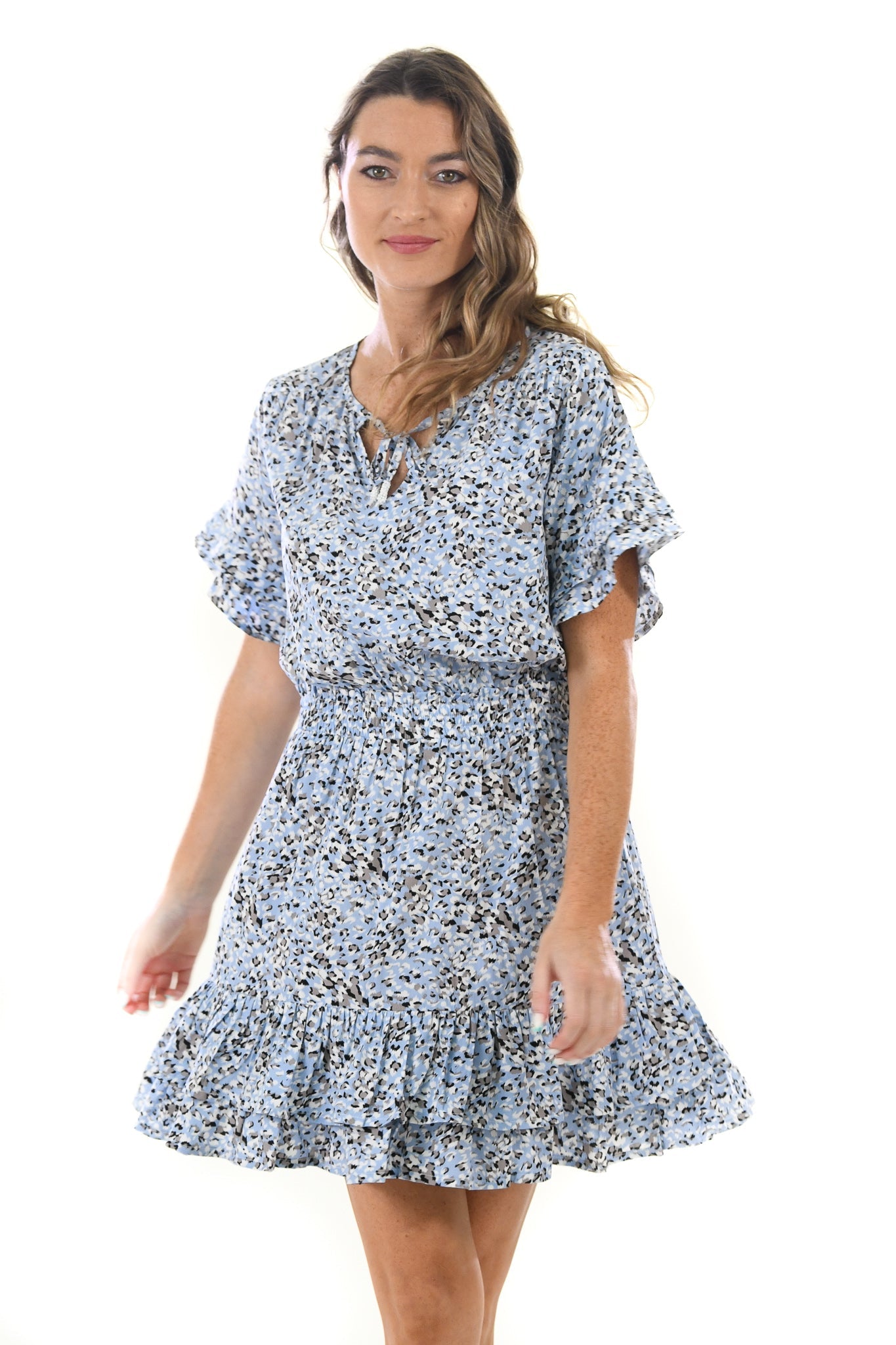 Courtney Dress / Snow Leopard