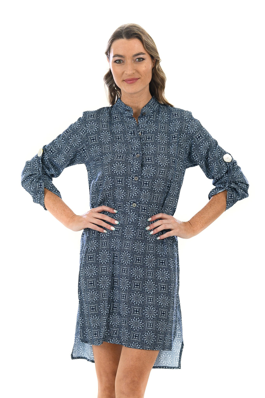 Day Tripper Dress / Indigo Medallion