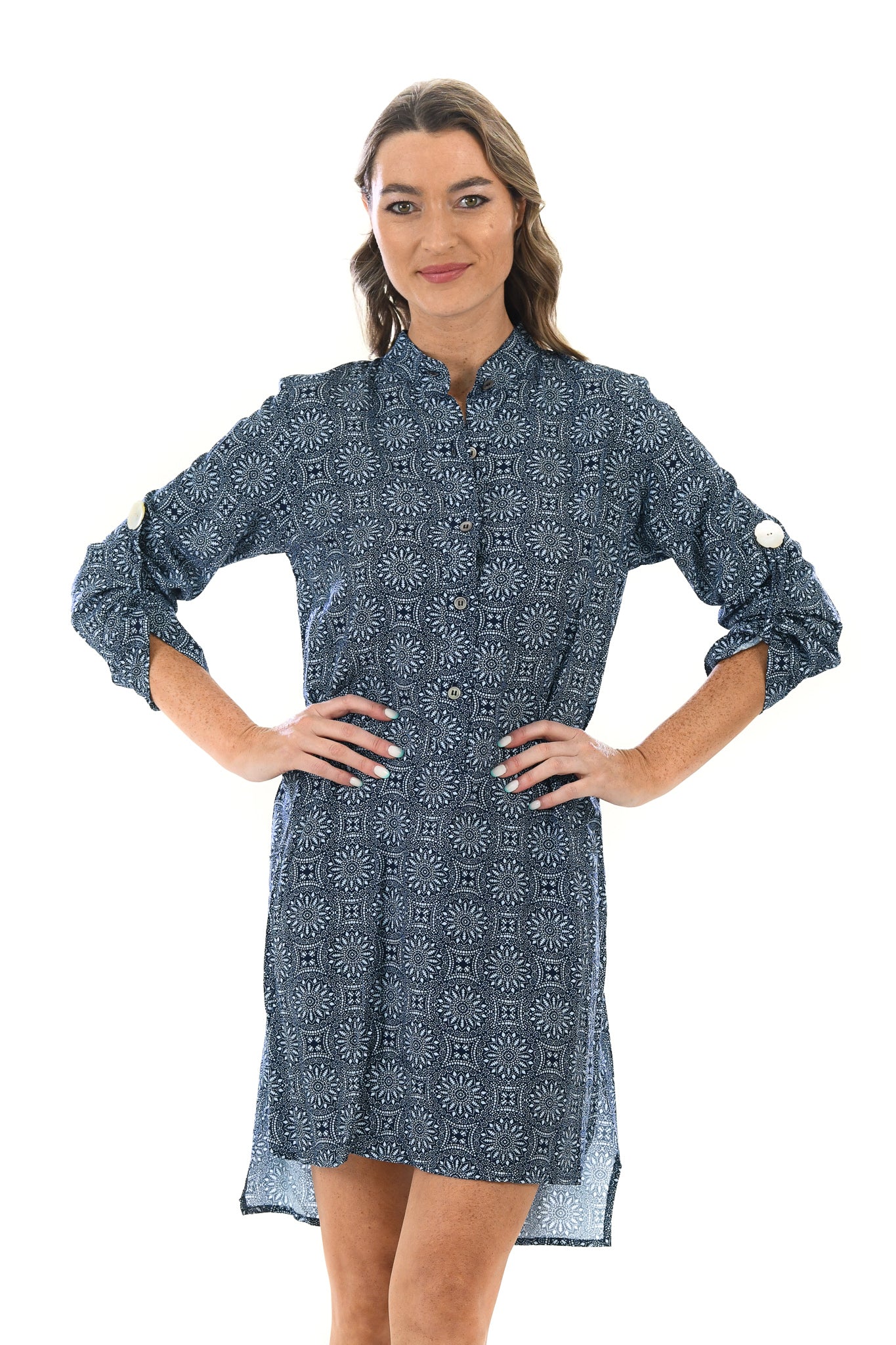 Day Tripper Dress / Indigo Medallion