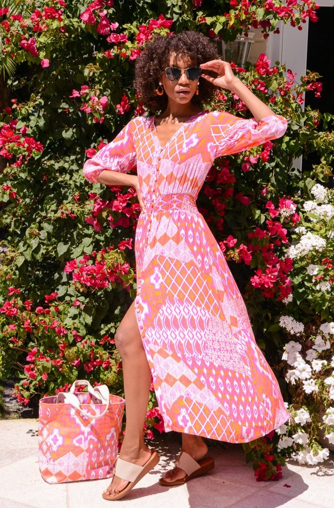 Kelsey Dress / Flamingo