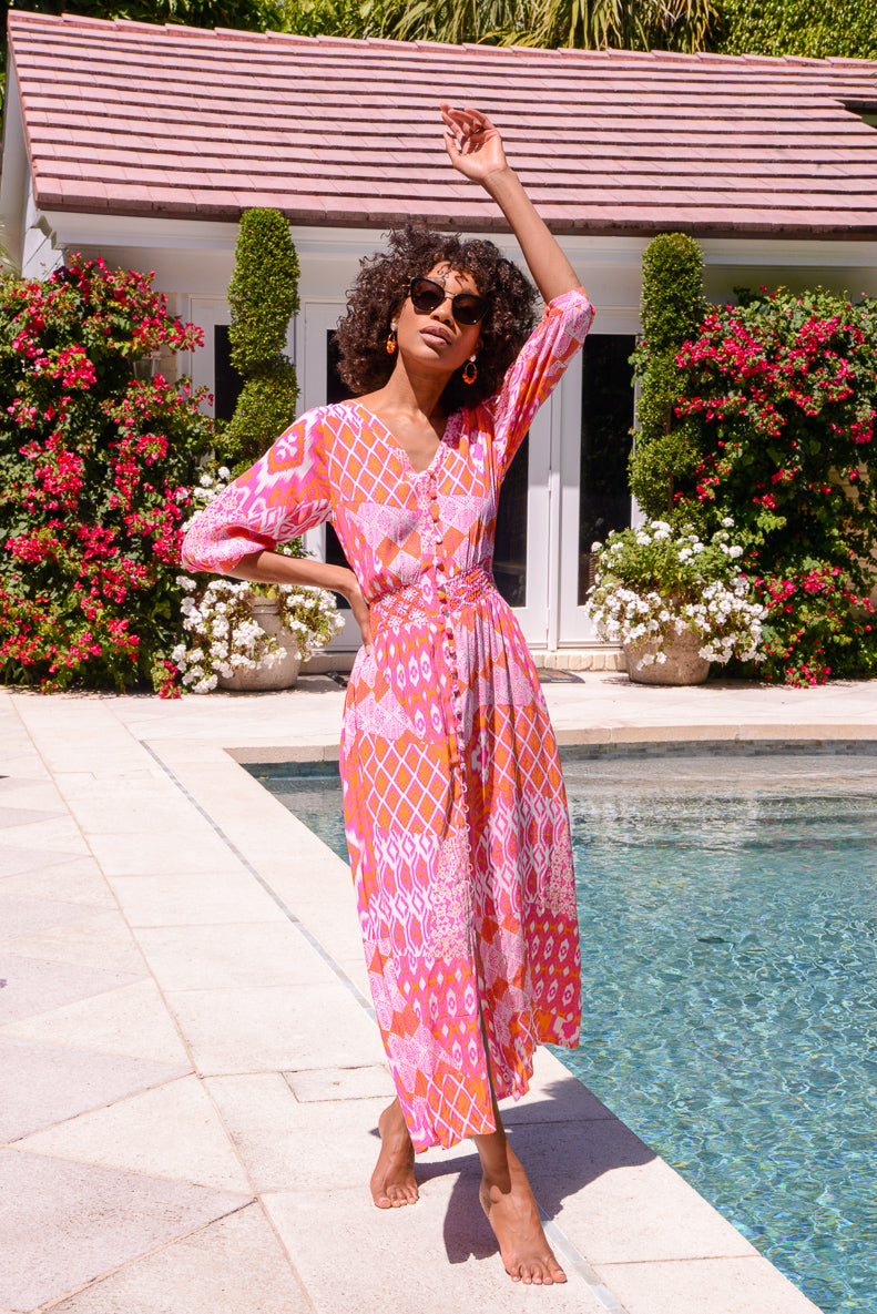 Kelsey Dress / Flamingo