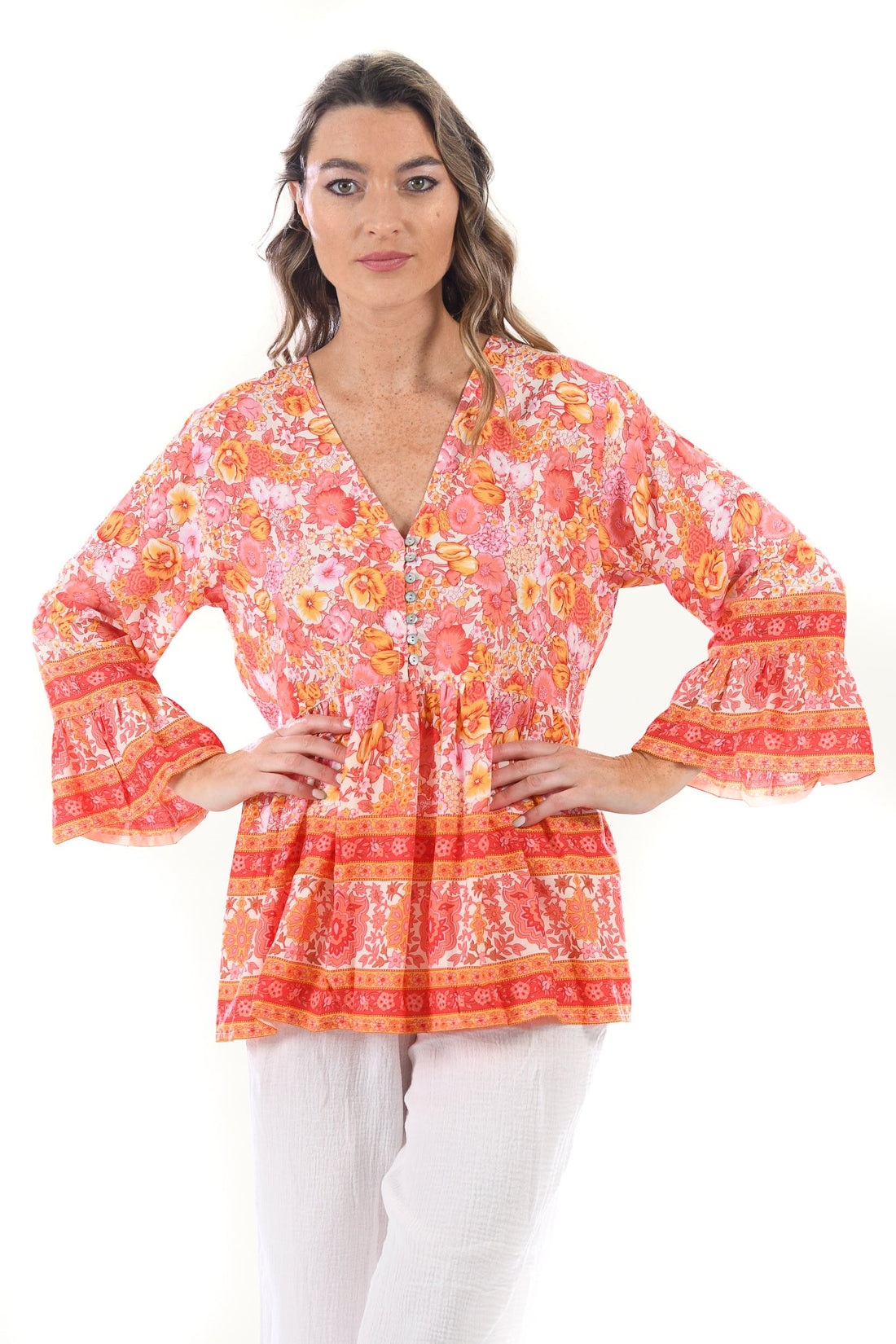 Sydney Top / Tangerine Floral