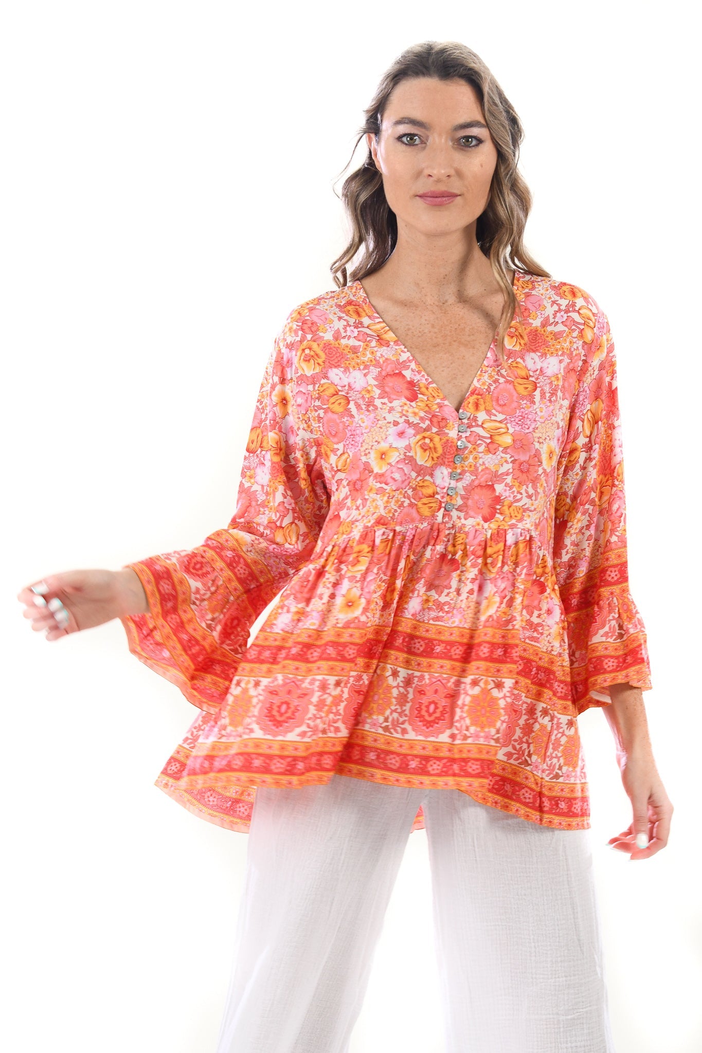 Sydney Top / Tangerine Floral