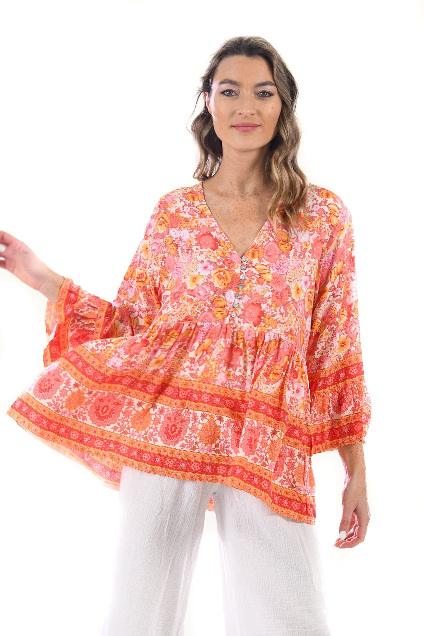 Sydney Top / Tangerine Floral