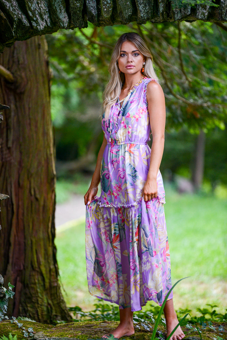 Alexis Dress / Lavender Tropical