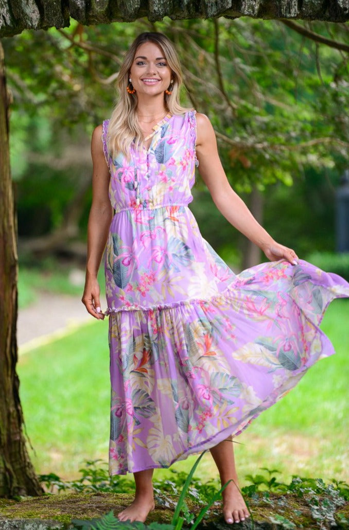 Alexis Dress / Lavender Tropical