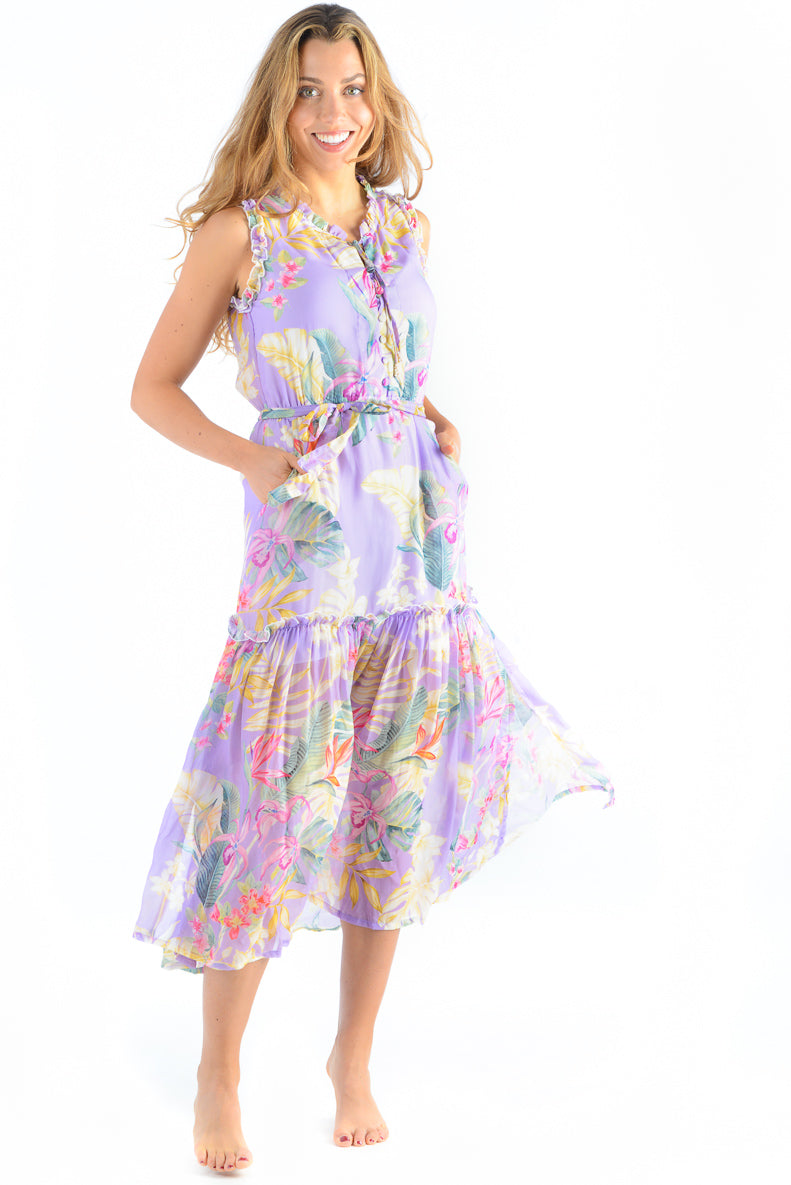 Alexis Dress / Lavender Tropical