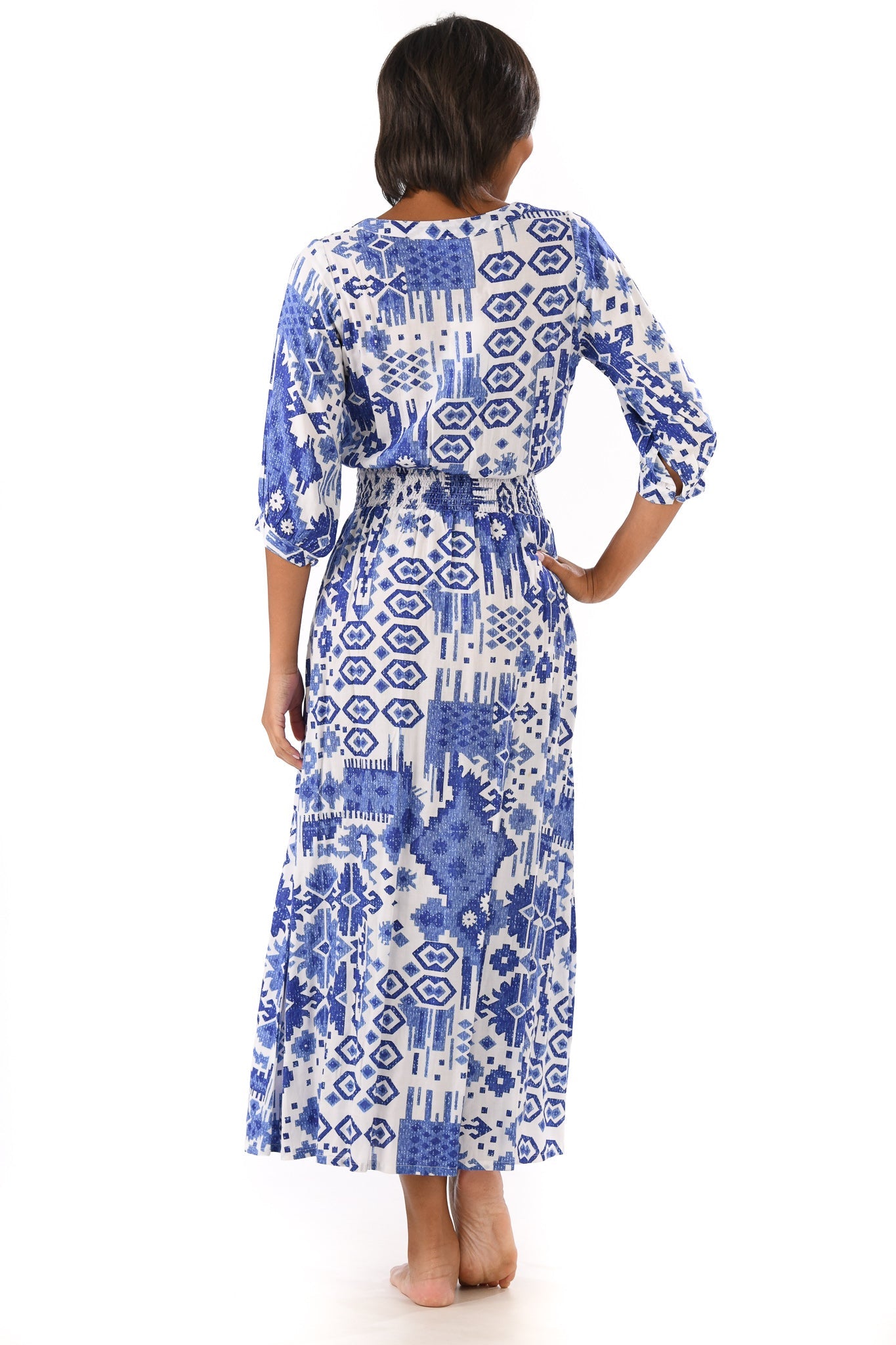 Kelsey Dress / Indigo Ikat