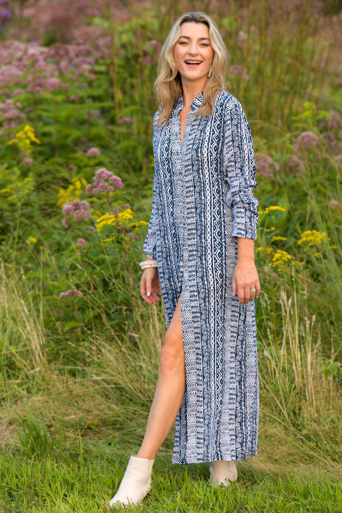 Mandarin Duster / Indigo Aztec