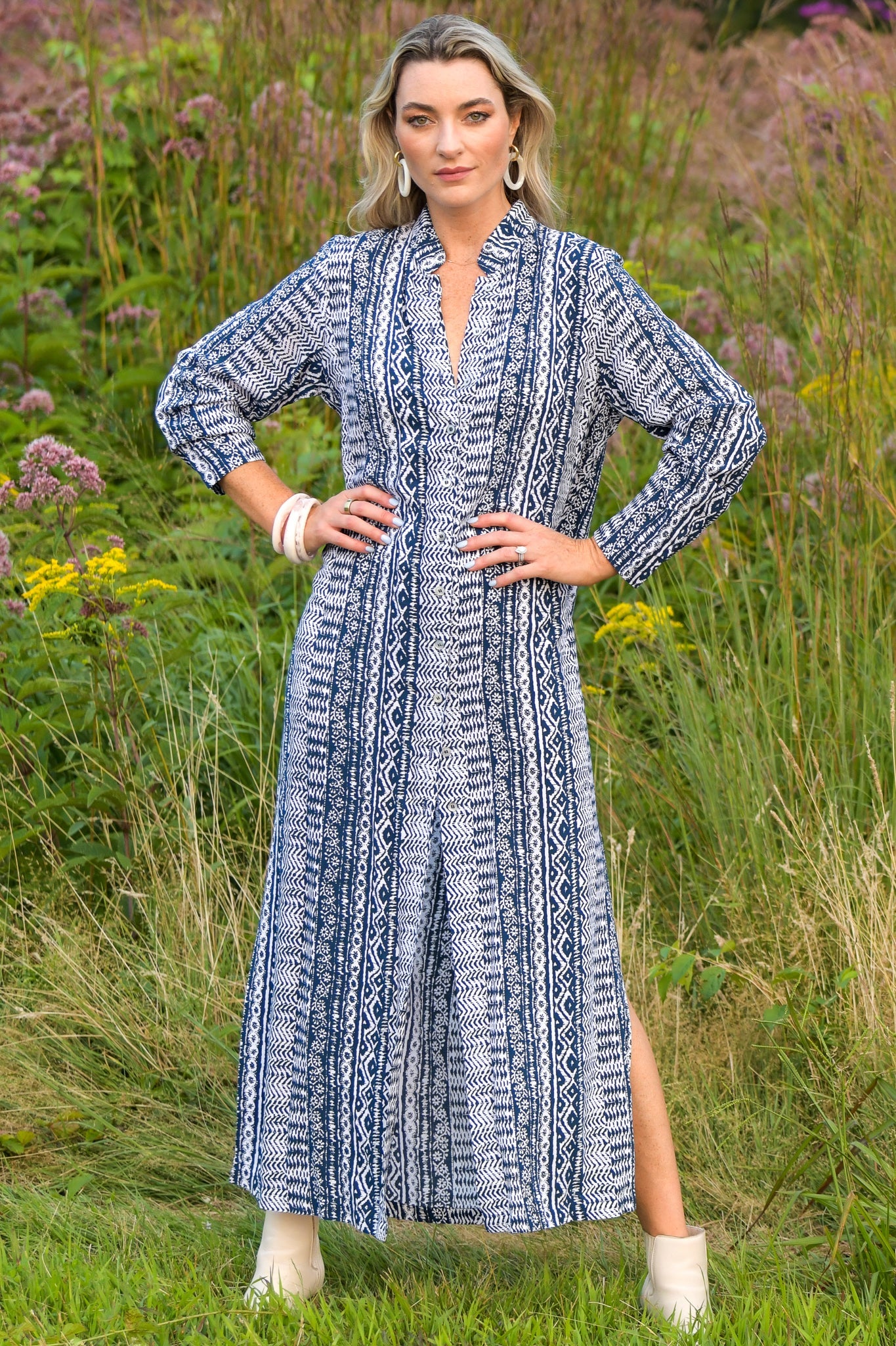 Mandarin Duster / Indigo Aztec