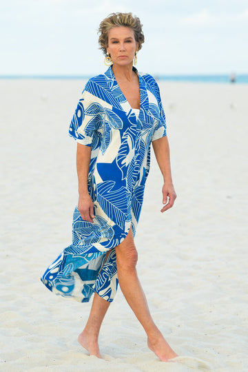 Aphrodite Kaftan / Blue Palm