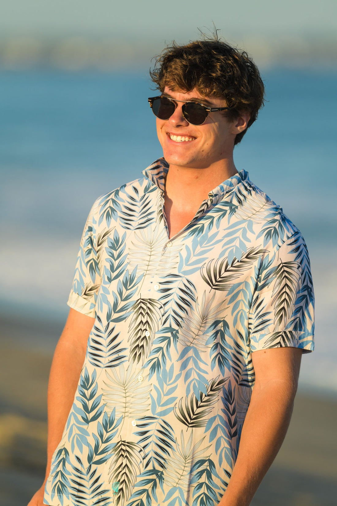 Men's Panama Shirt / Blue Fern