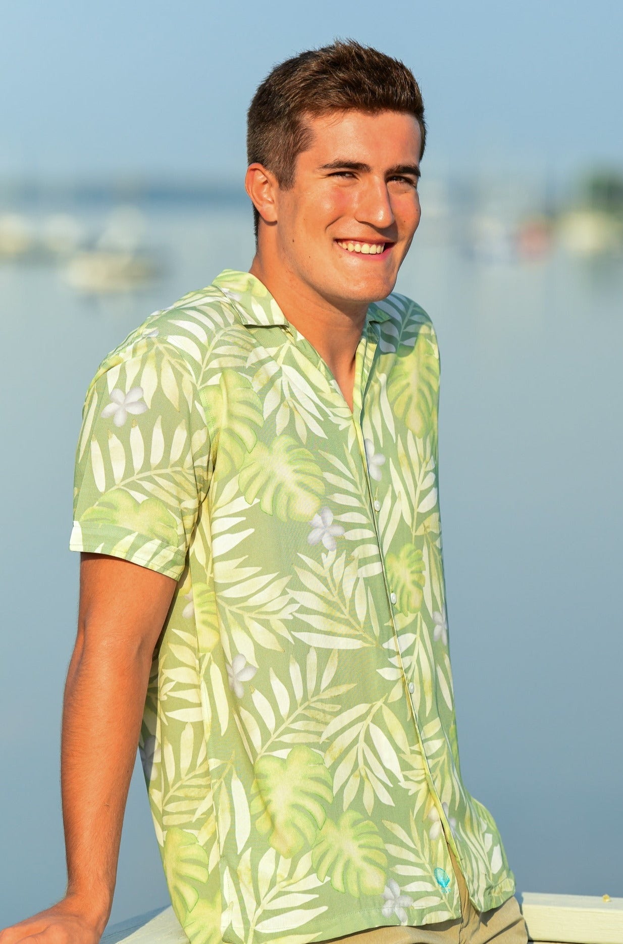 Men's Panama Shirt / Moss Palm