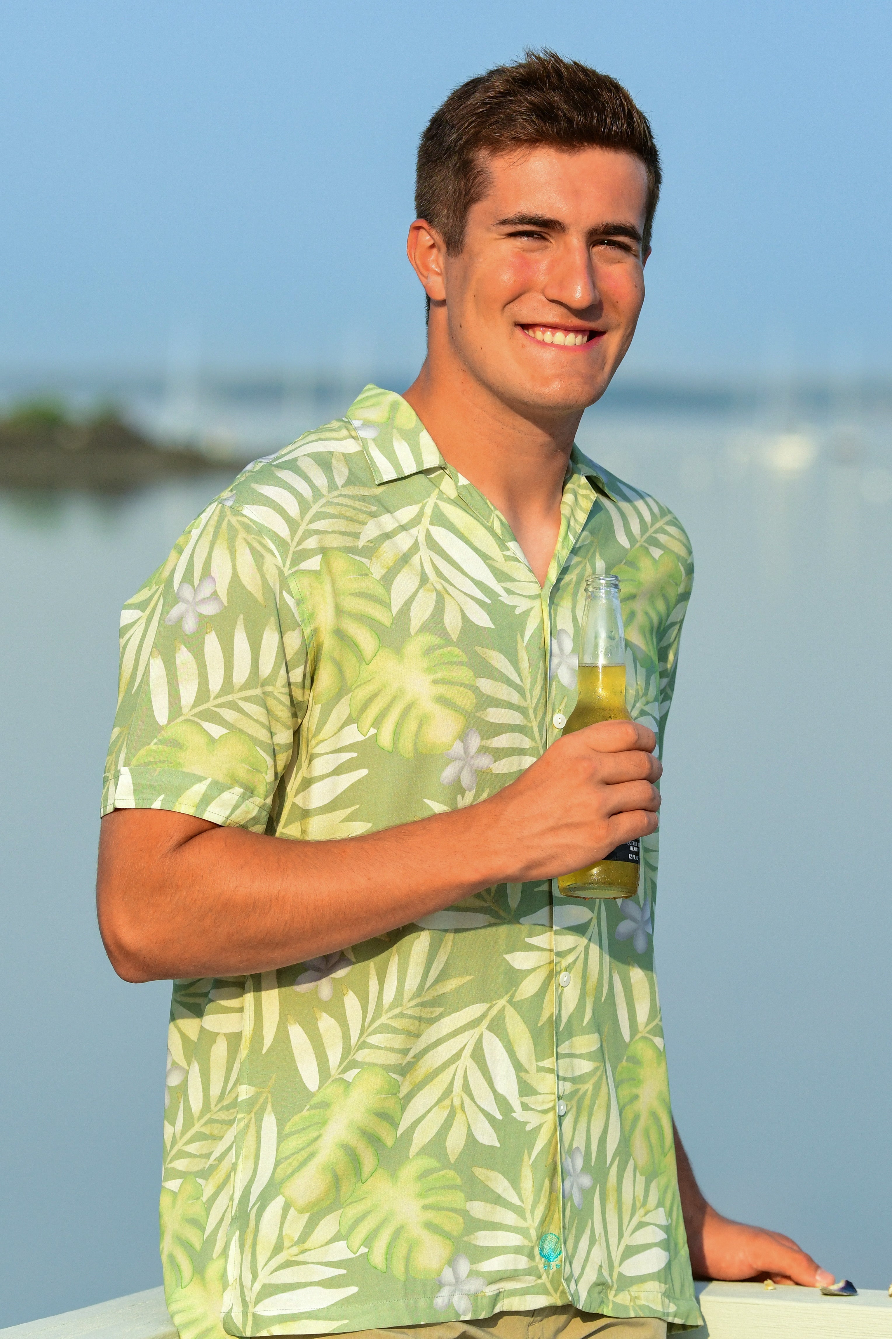 Men's Panama Shirt / Moss Palm