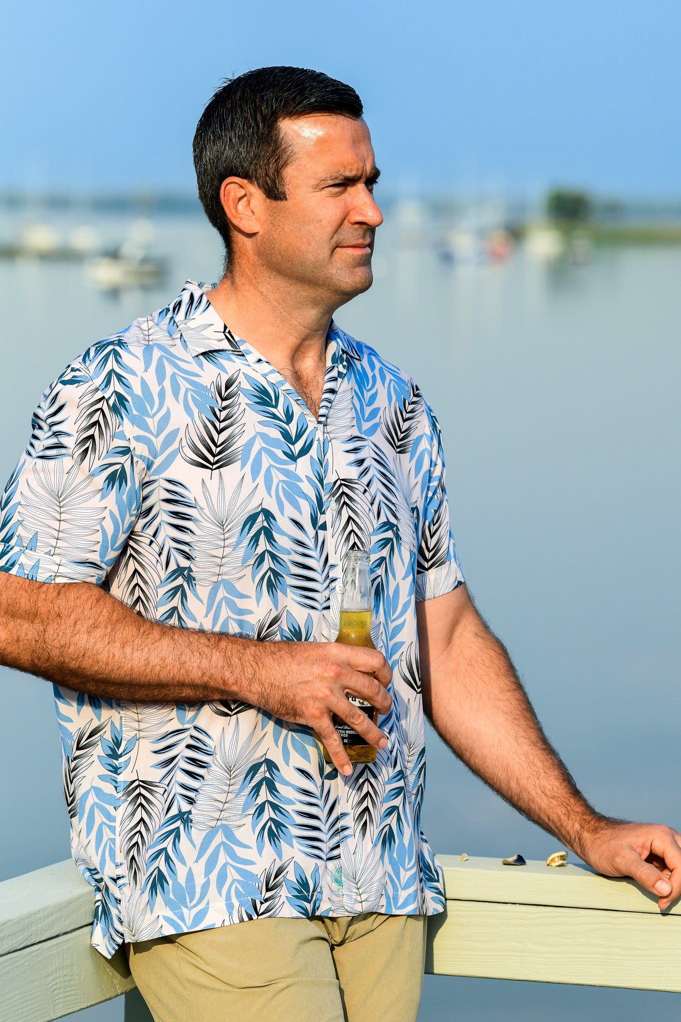 Men's Panama Shirt / Blue Fern