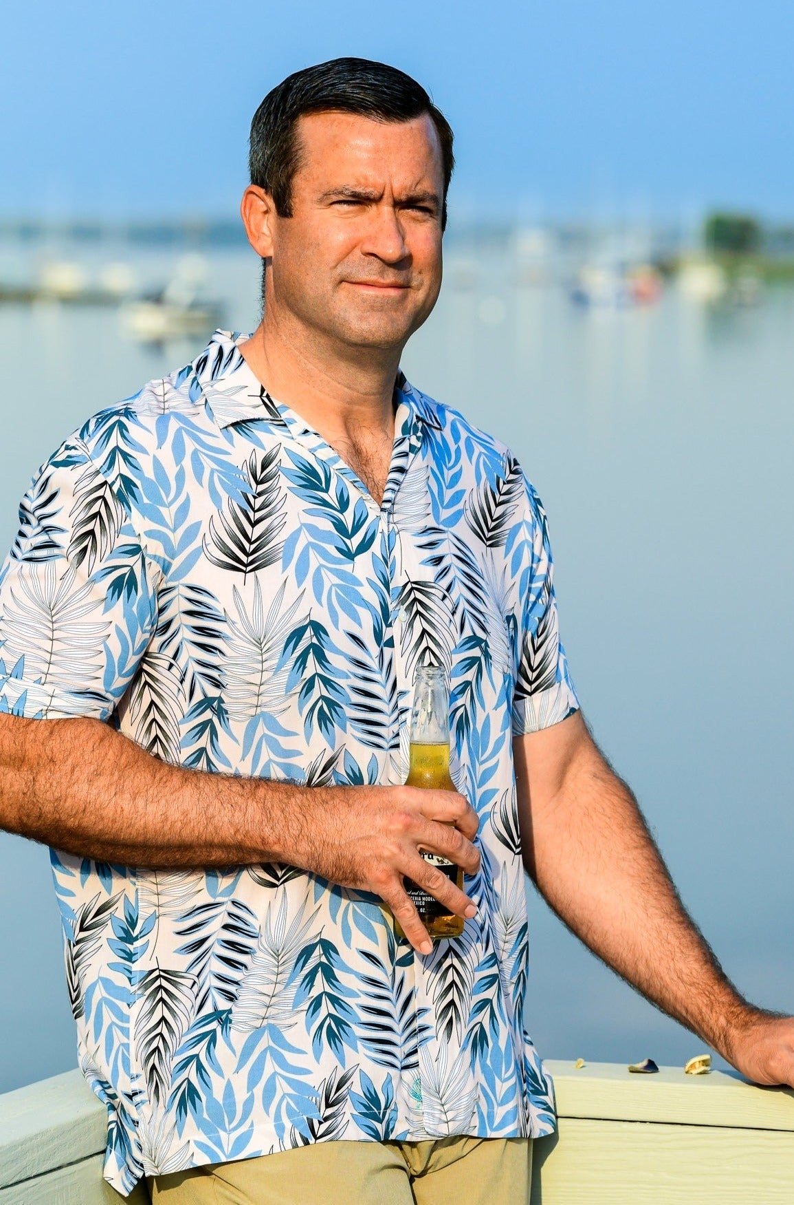 Men's Panama Shirt / Blue Fern